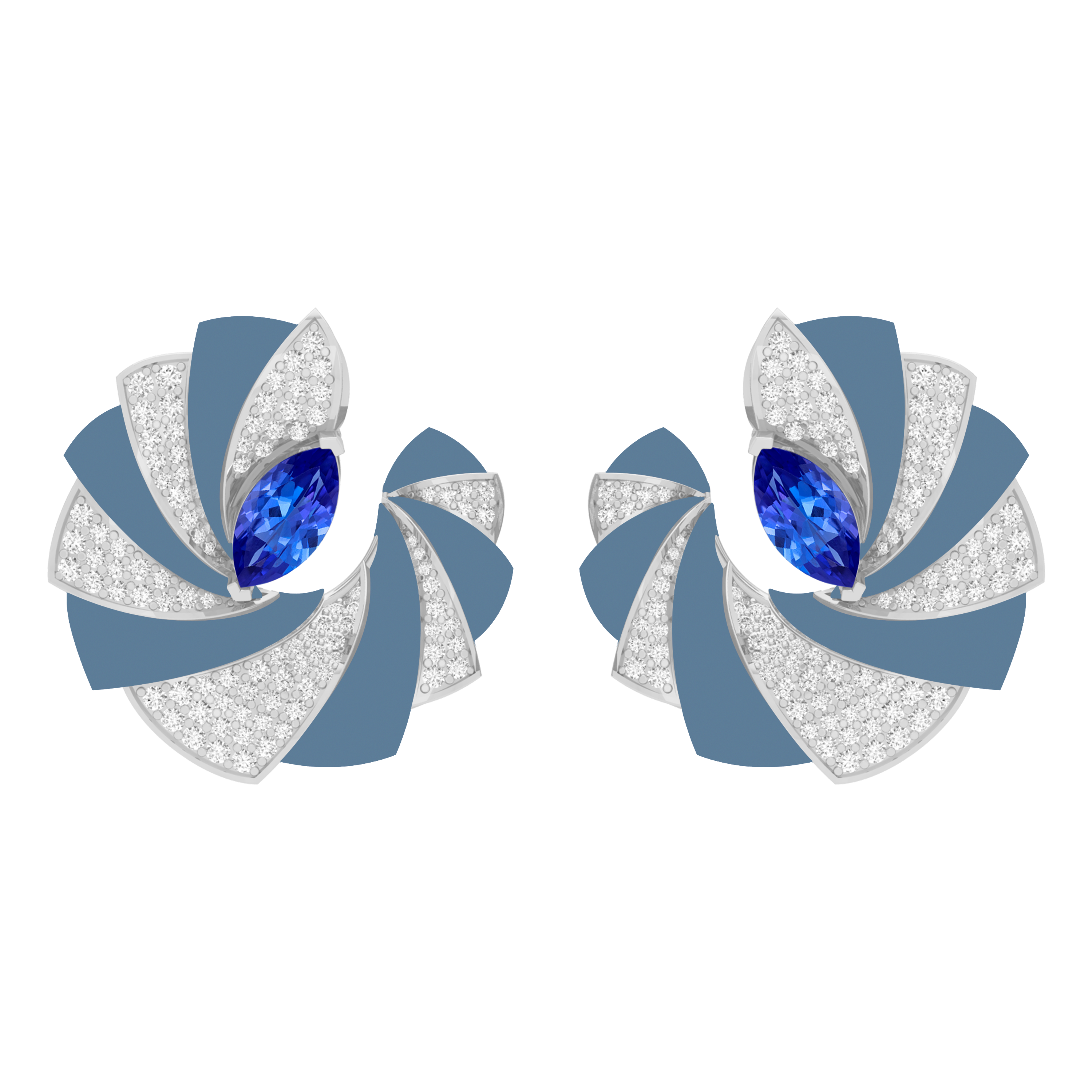 Tanzanite & Diamond Earring