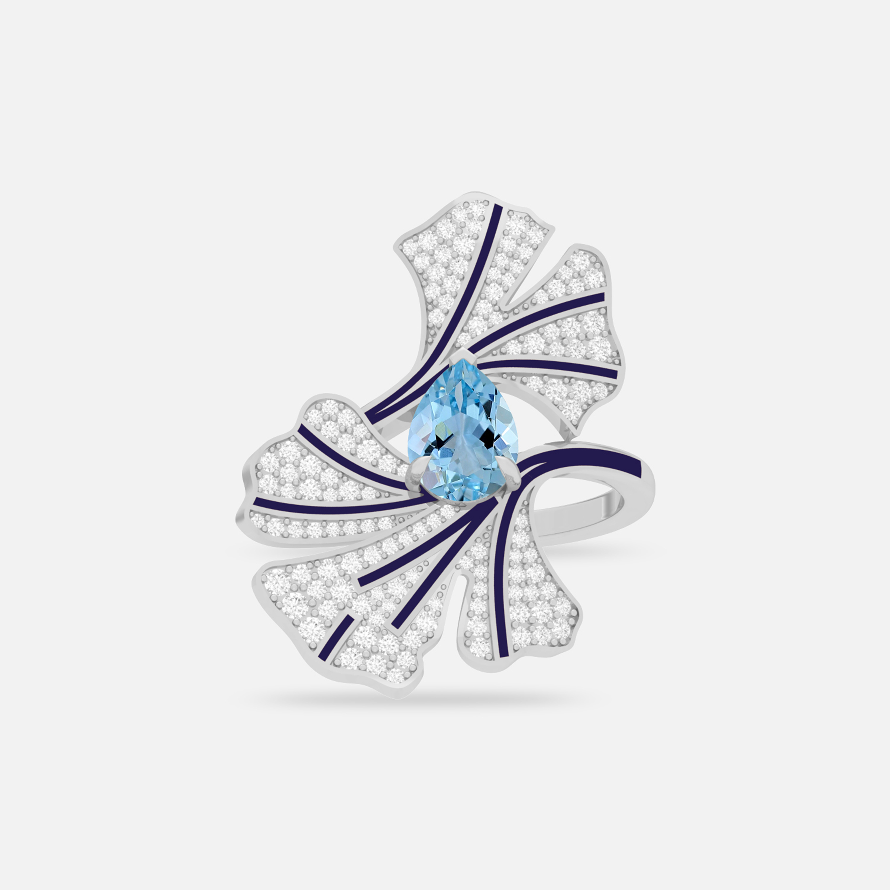 Aquamarine & Diamond Ring