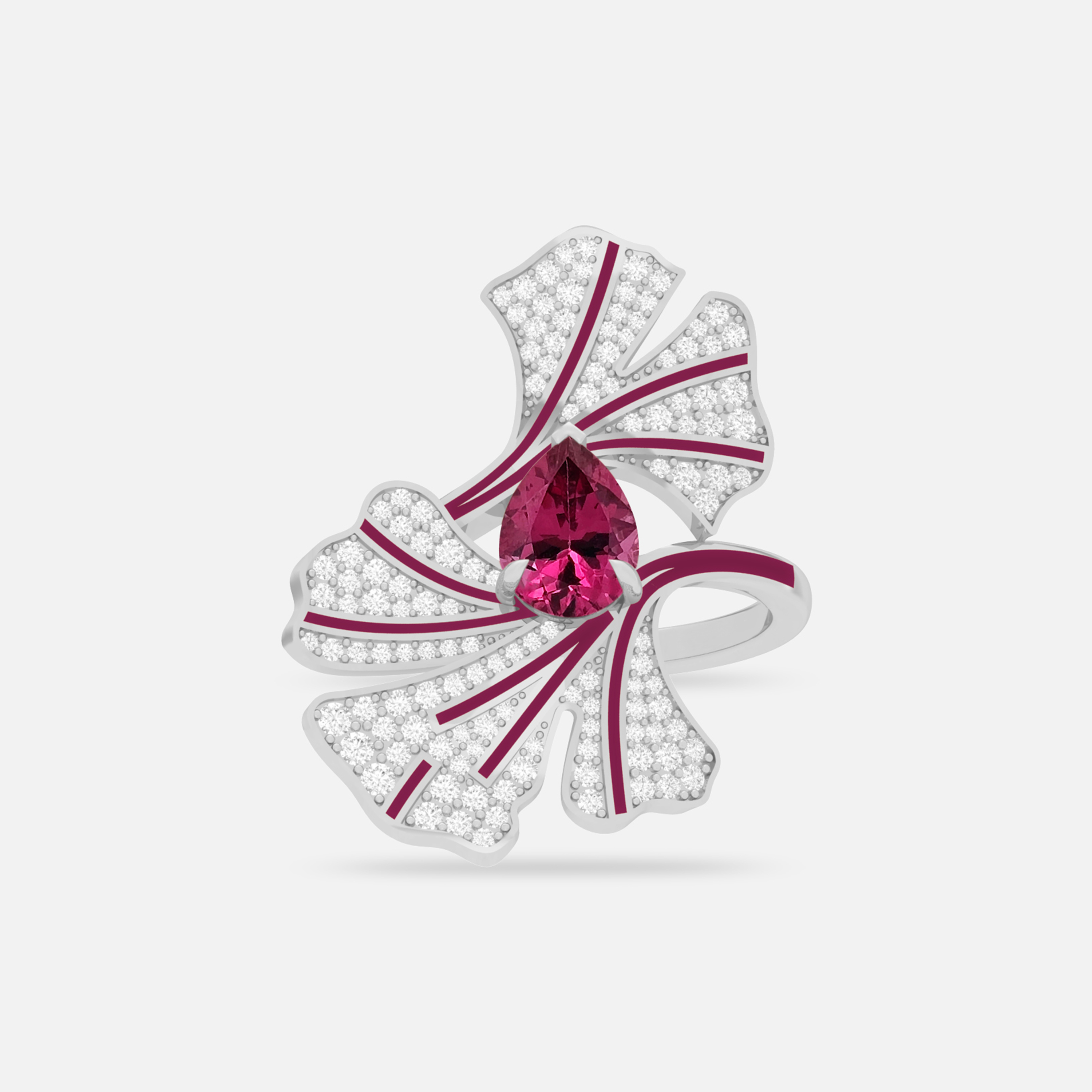 Rose Rhodolite & Diamond Ring