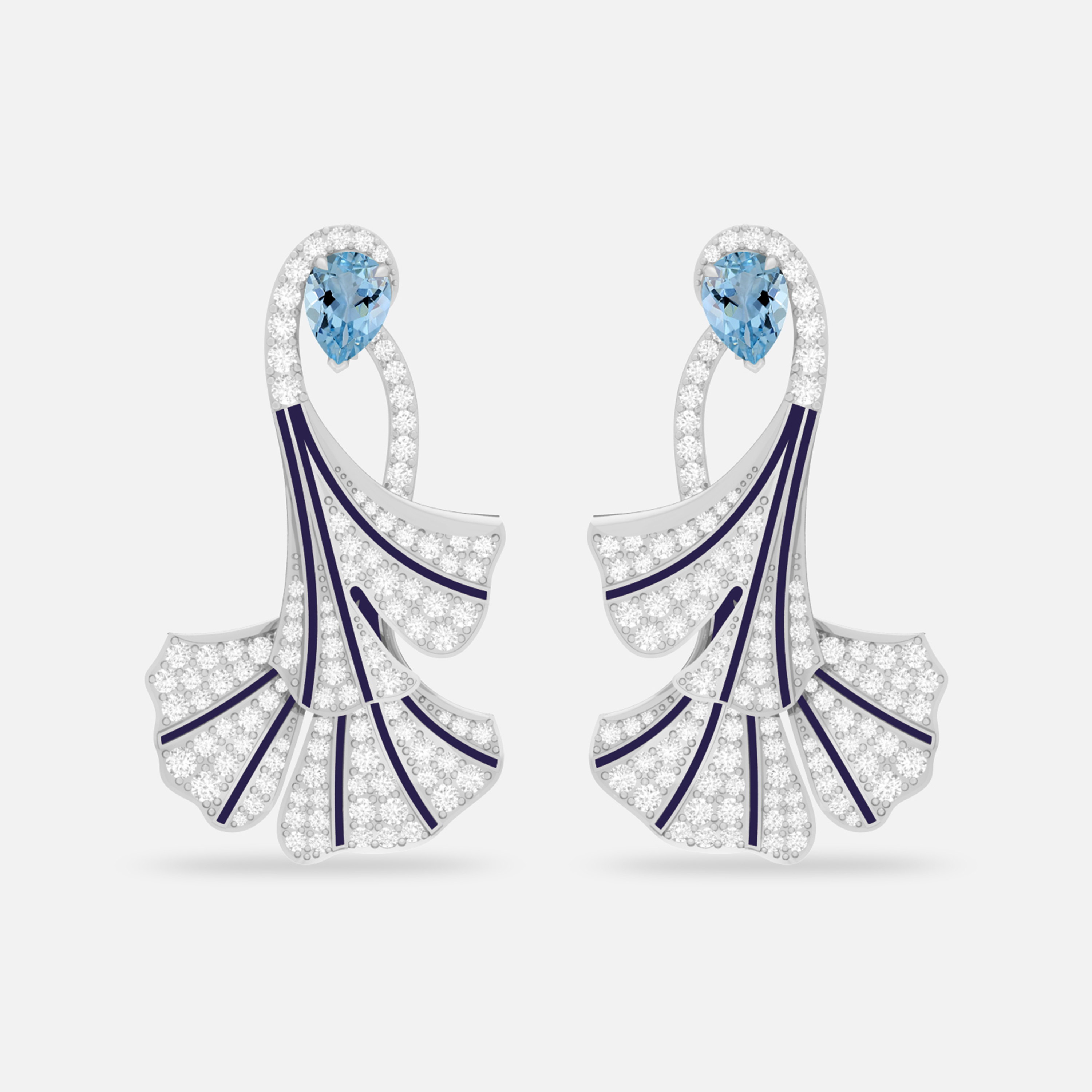 Aquamarine & Diamond Earring