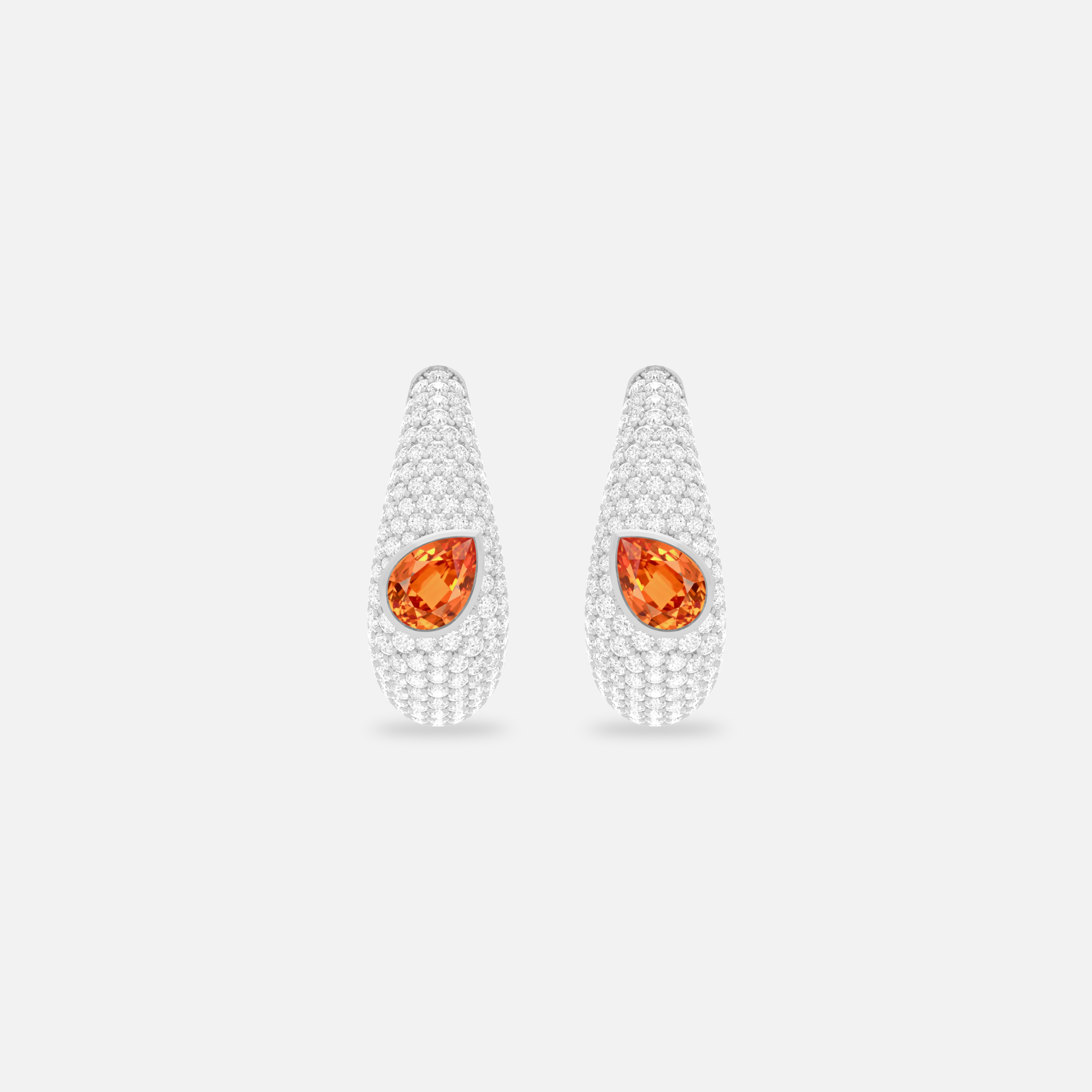 Spessartite & Diamond Earring