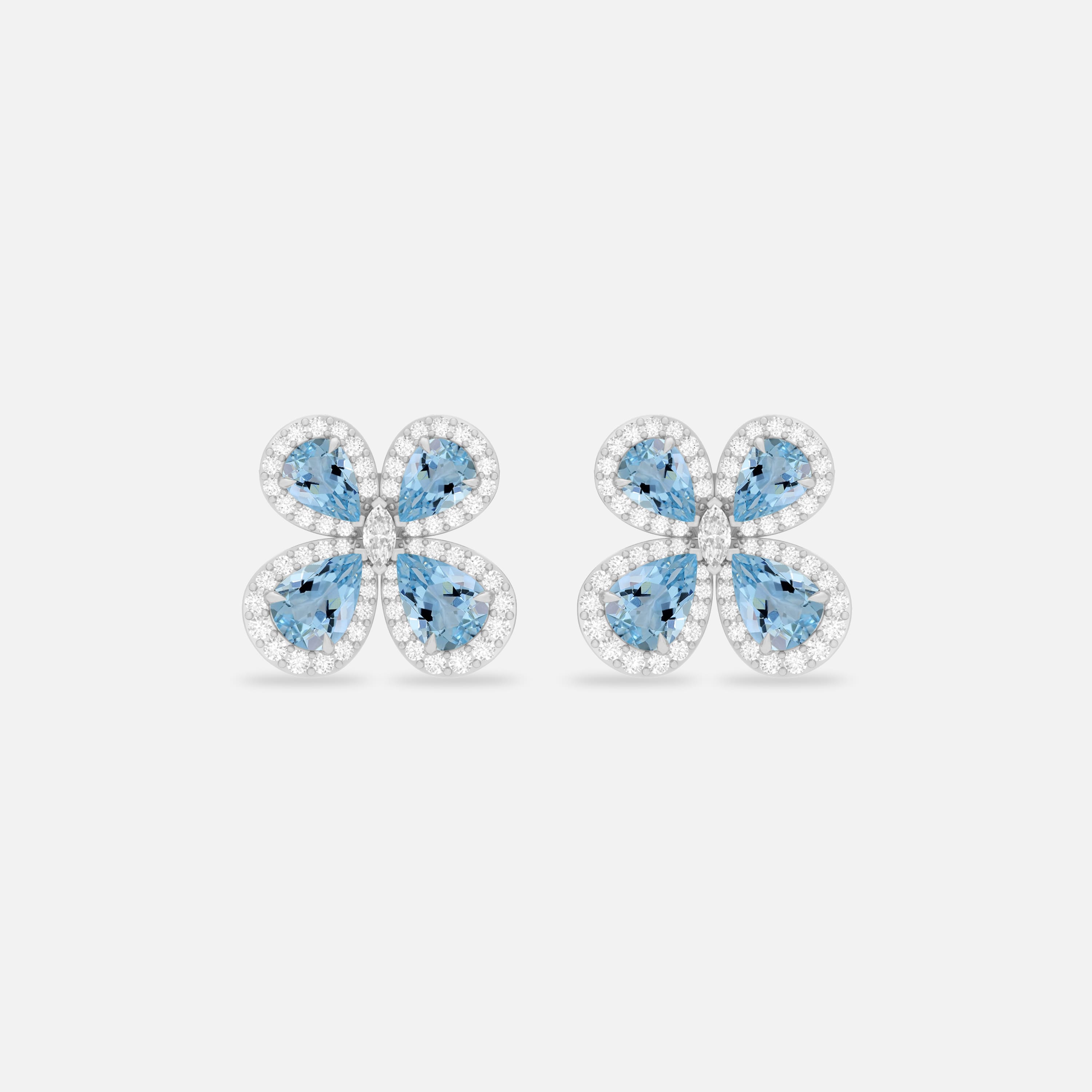 Aquamarine & Diamond Earring