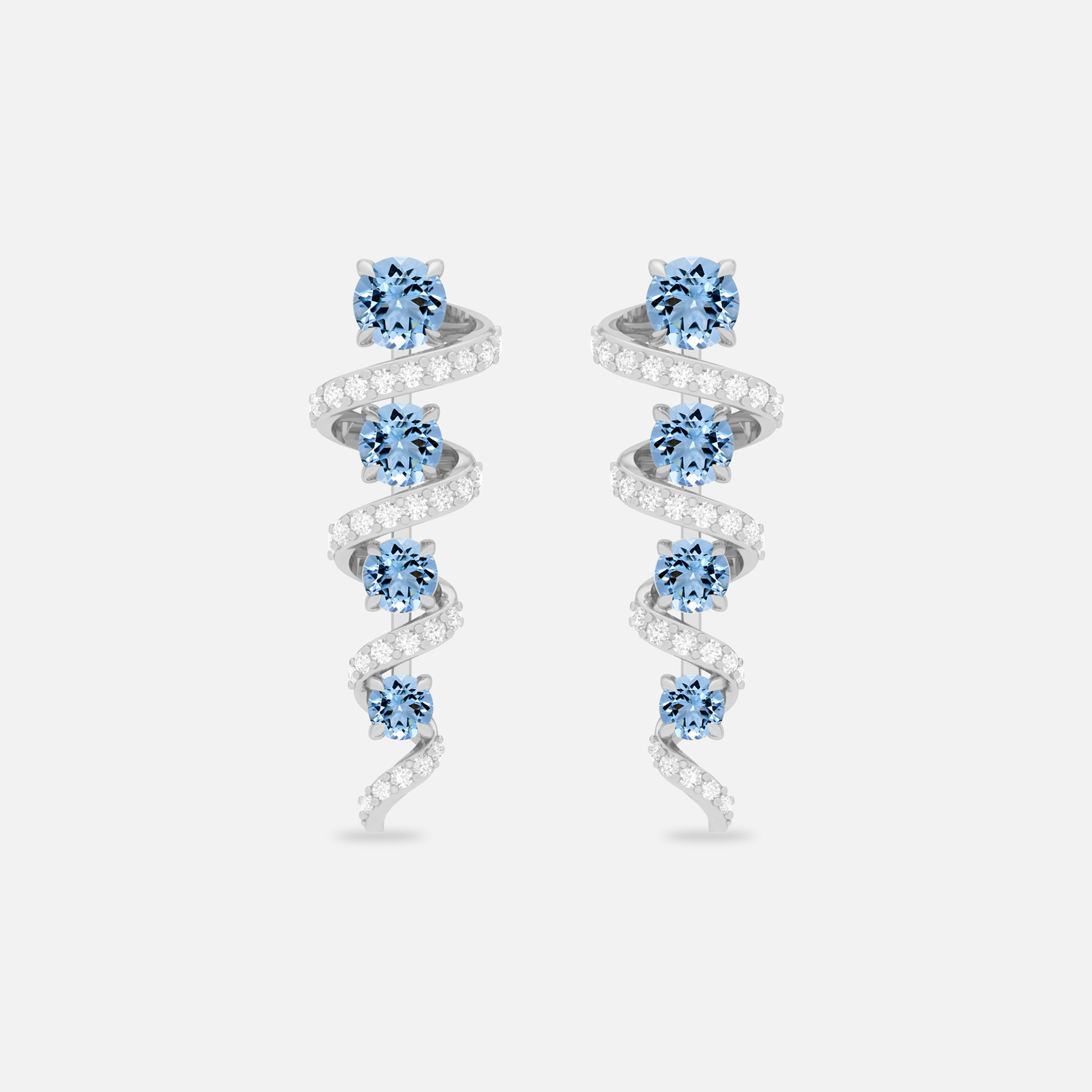 Aquamarine & Diamond Earring