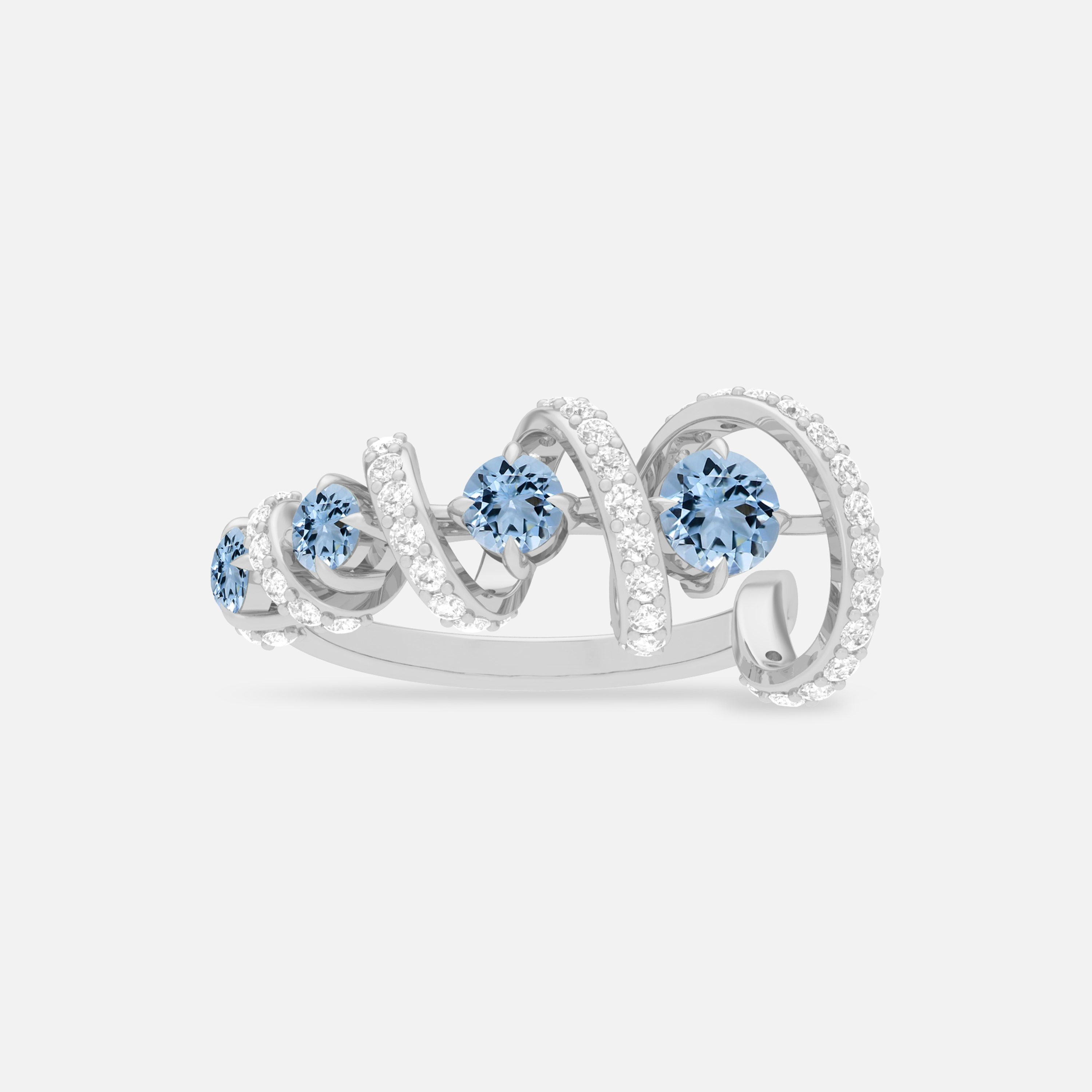 Aquamarine & Diamond Ring