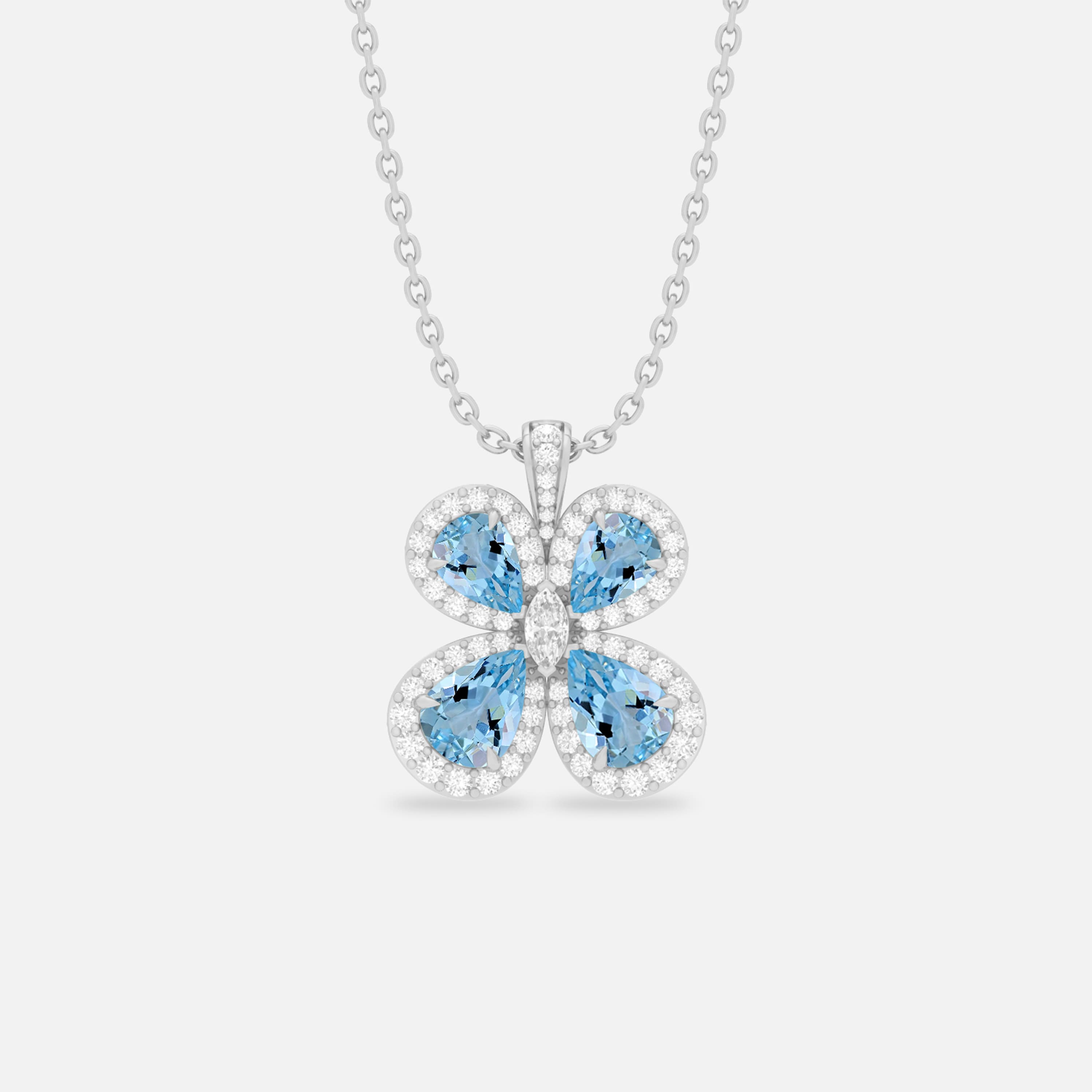 Aquamarine & Diamond Pendant