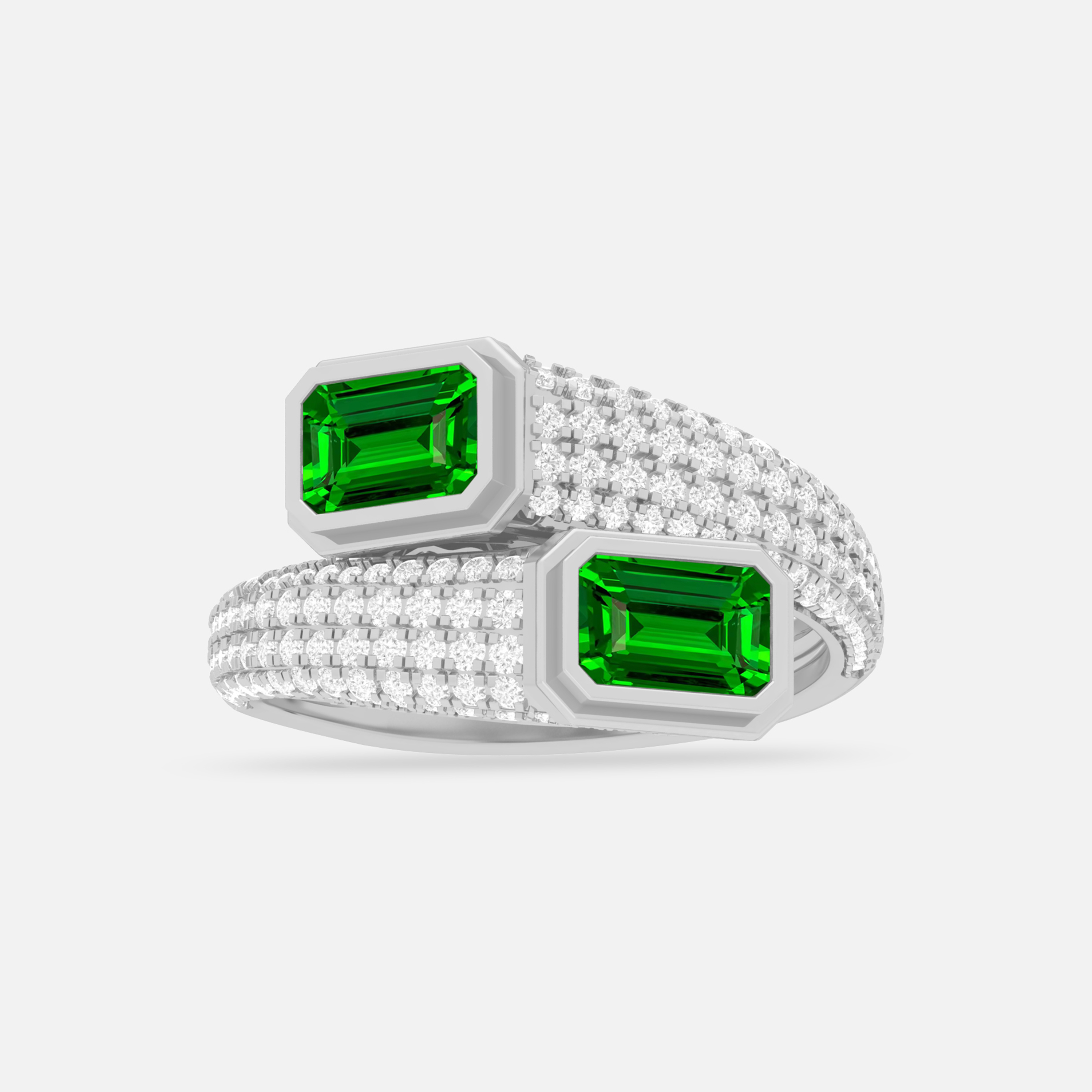 T-Savorite & Diamond Ring