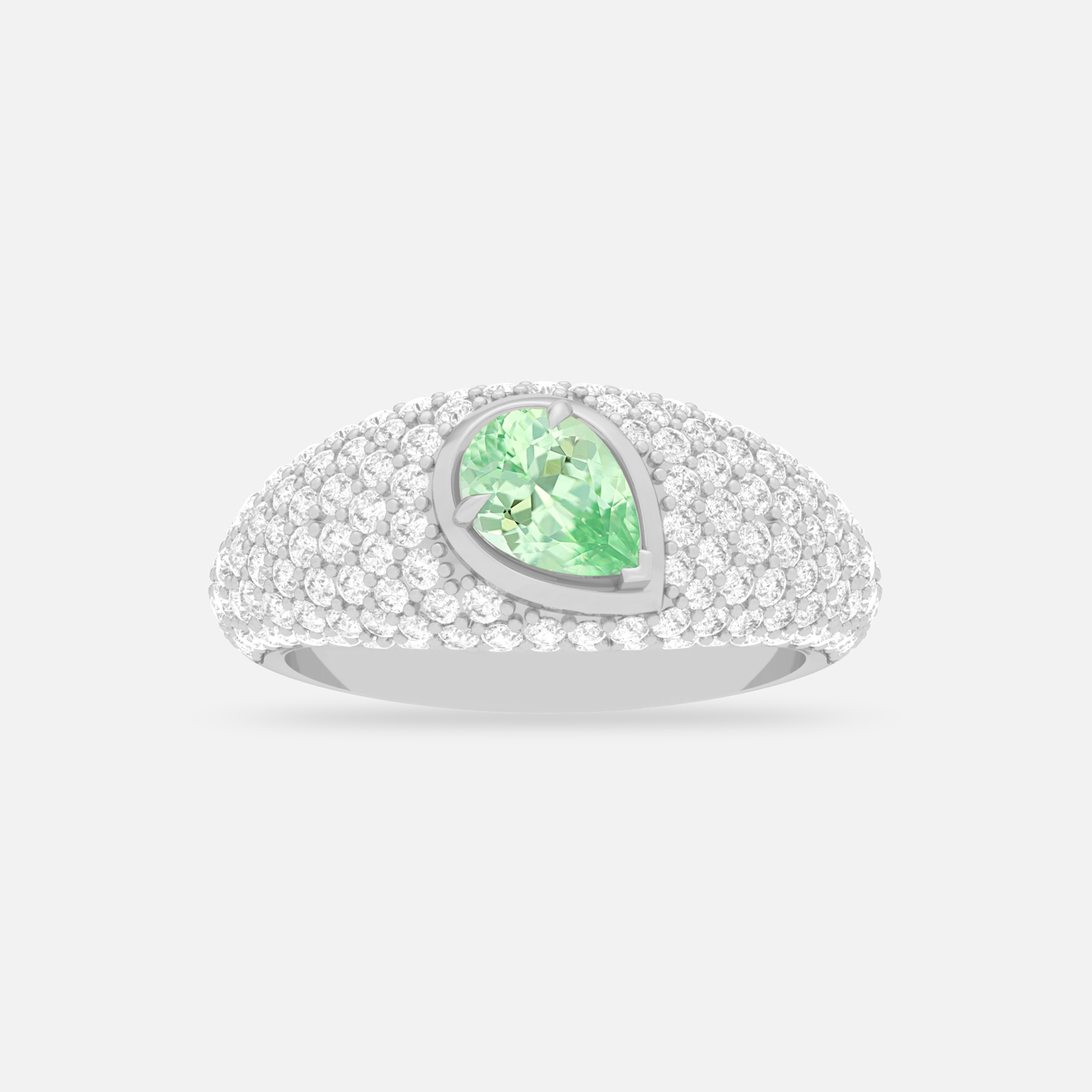Mint Garnet & Diamond Ring