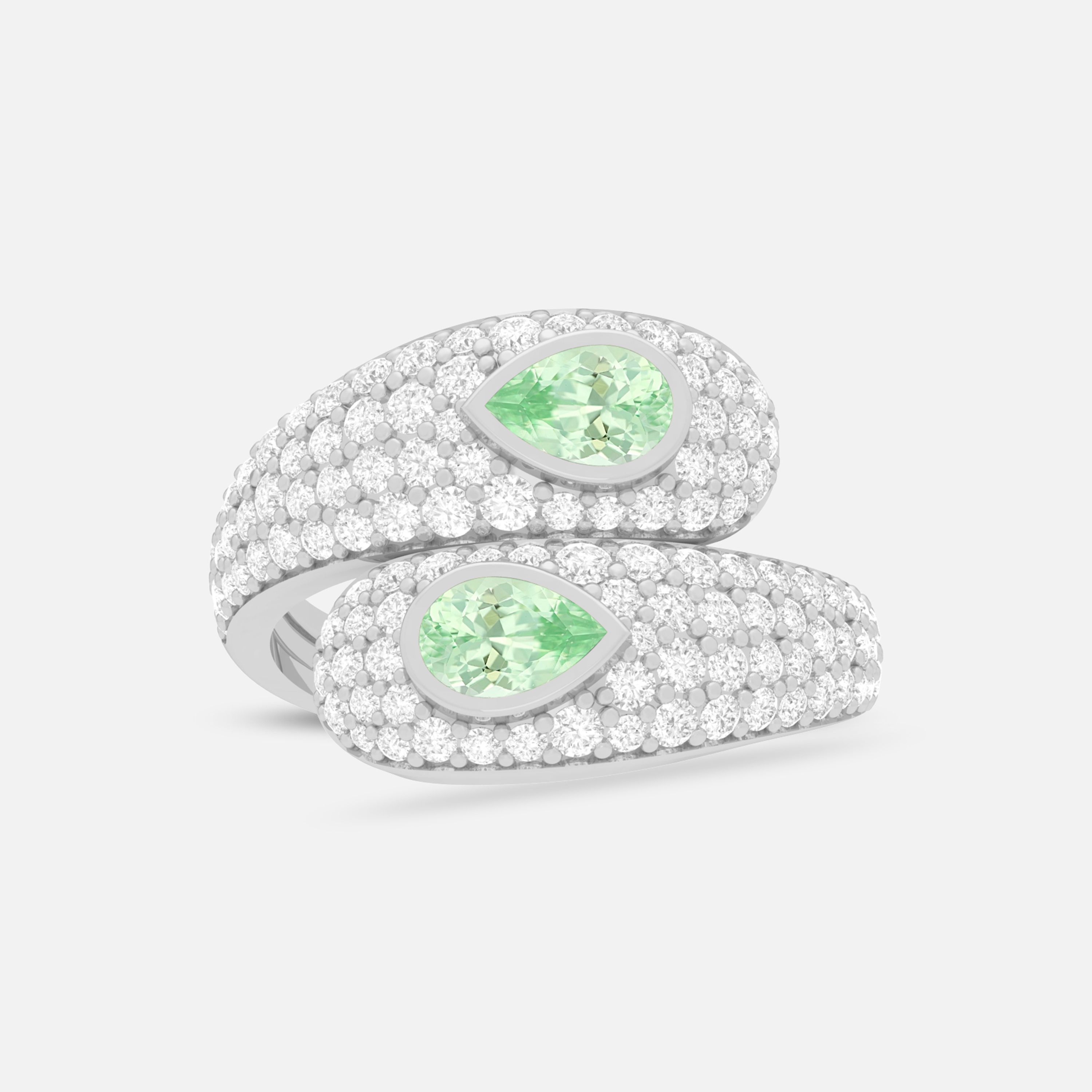 Mint Garnet & Diamond Ring