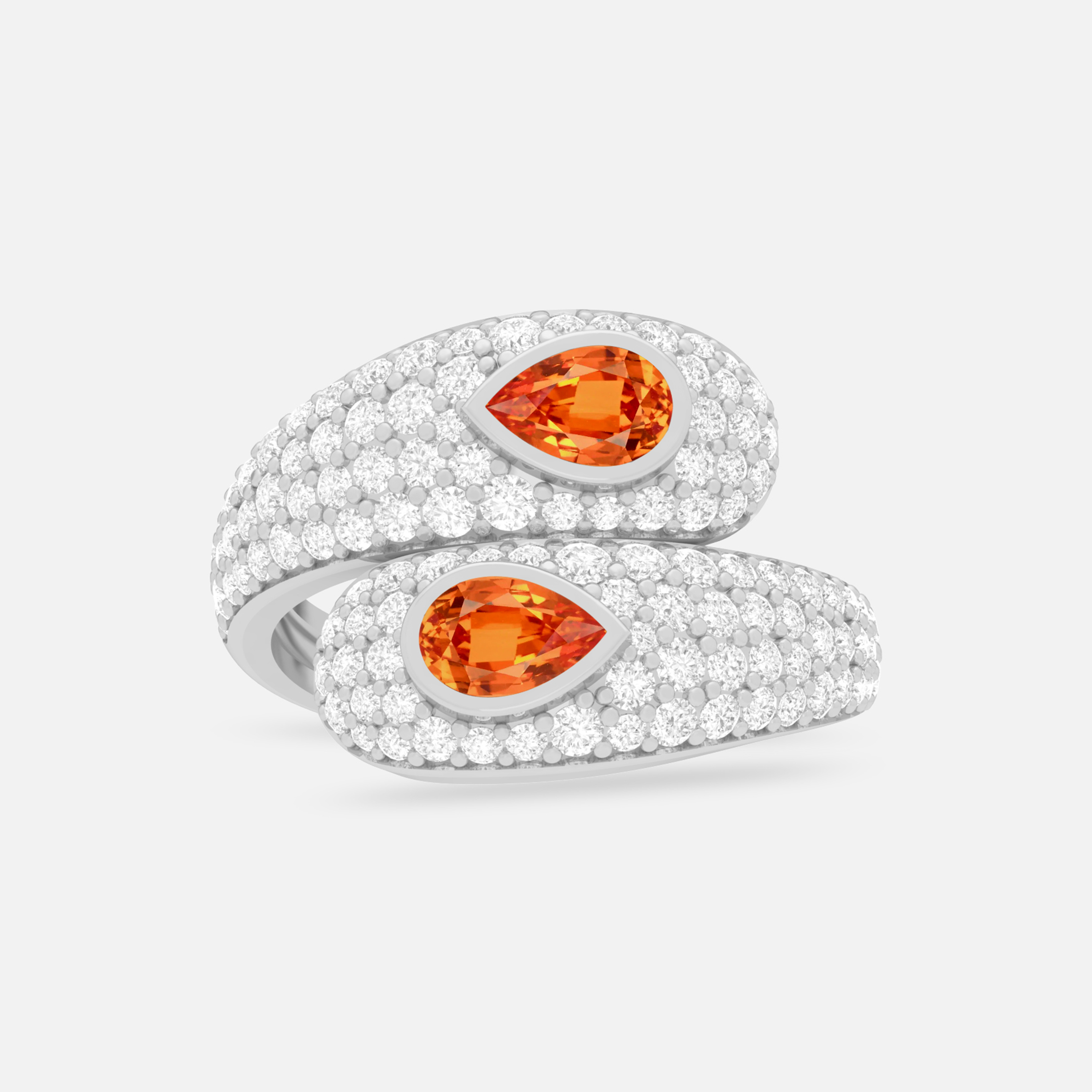 Spessartite & Diamond Ring