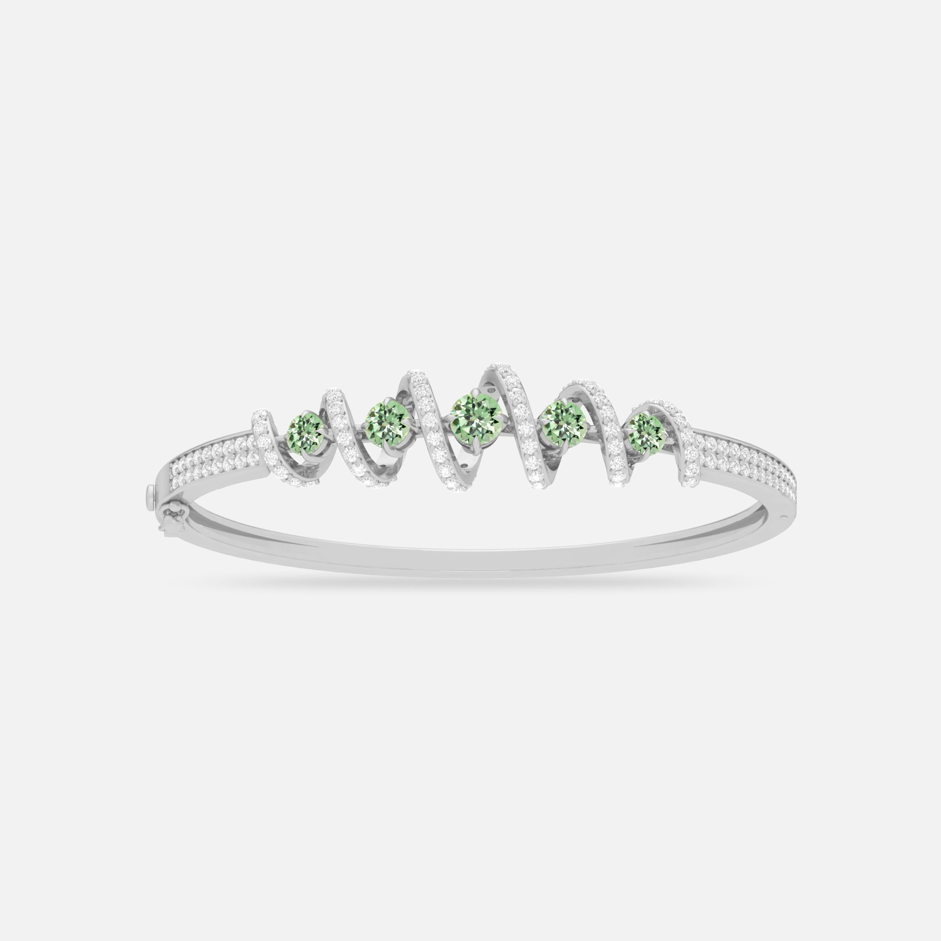 Mint Garnet & Diamond Bangle