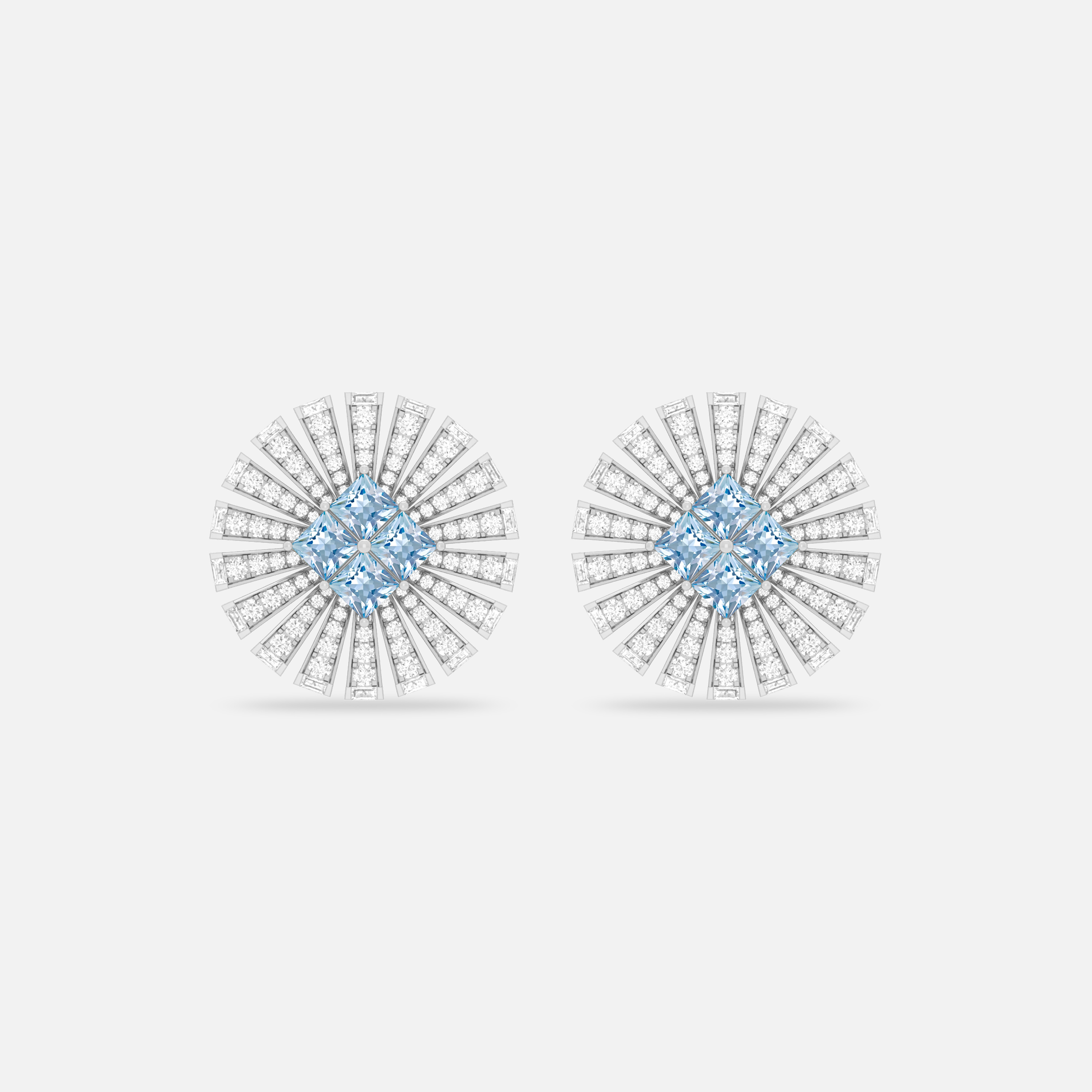 Aquamarine & Diamond Earring