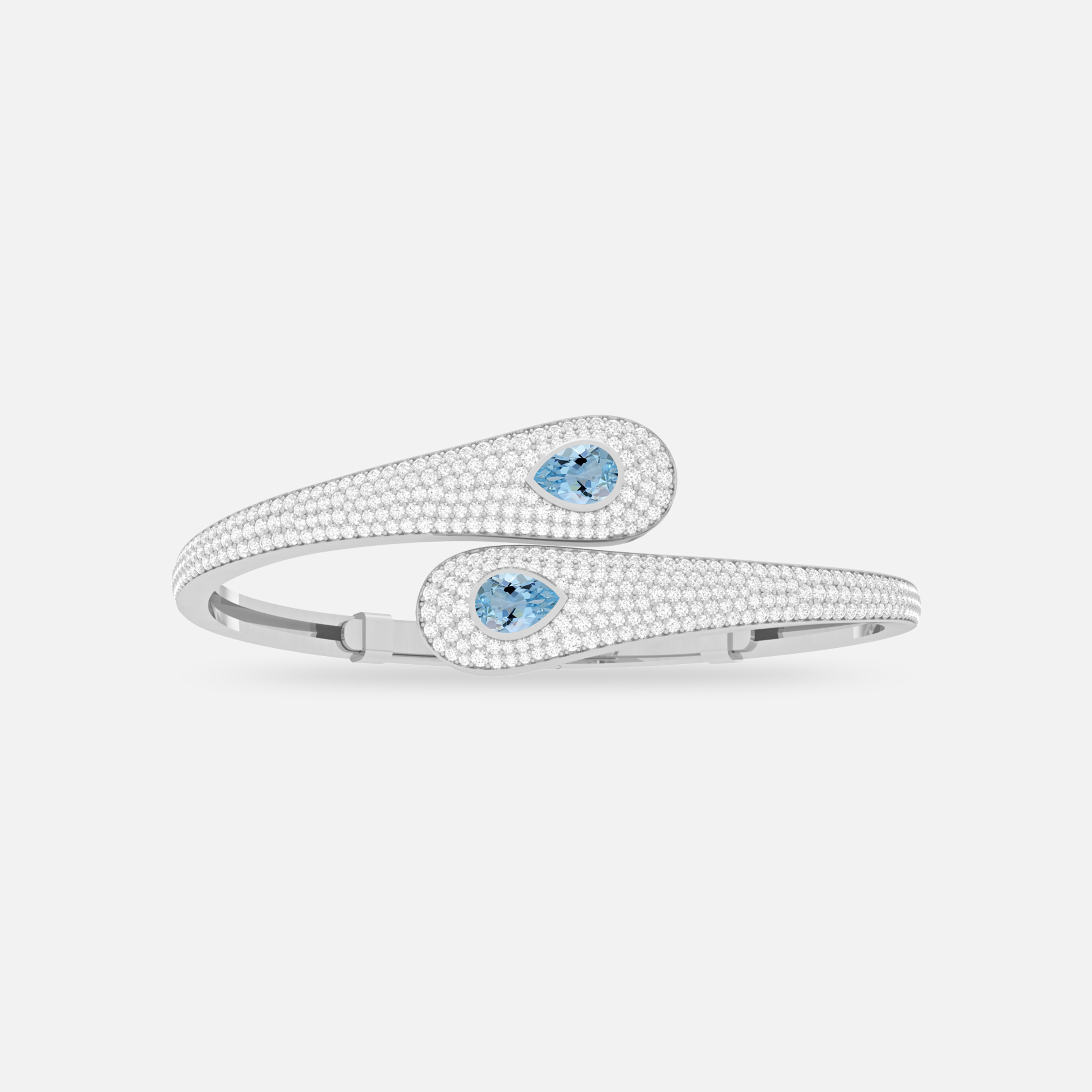 Aquamarine & Diamond Bangle