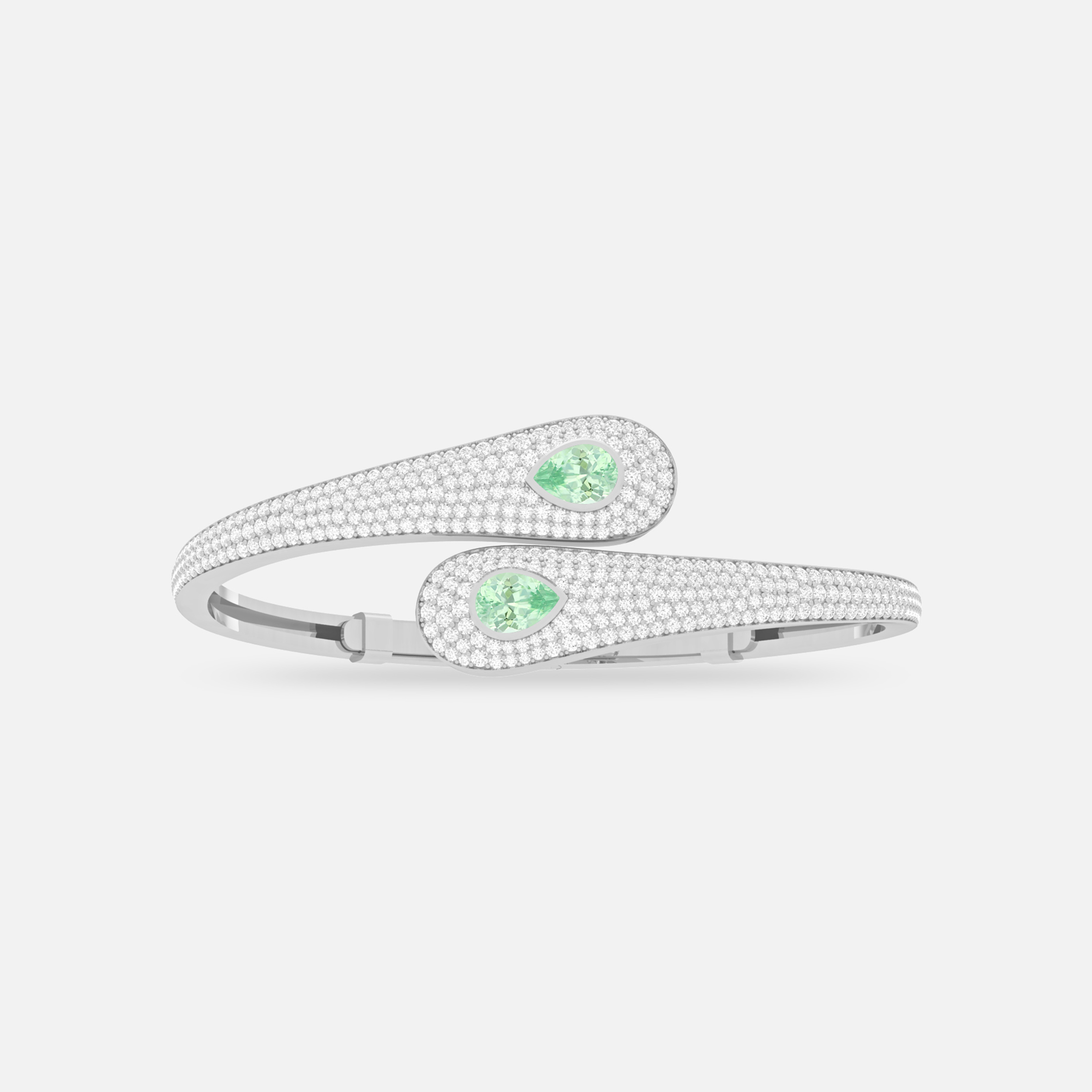 Mint Garnet & Diamond Bangle
