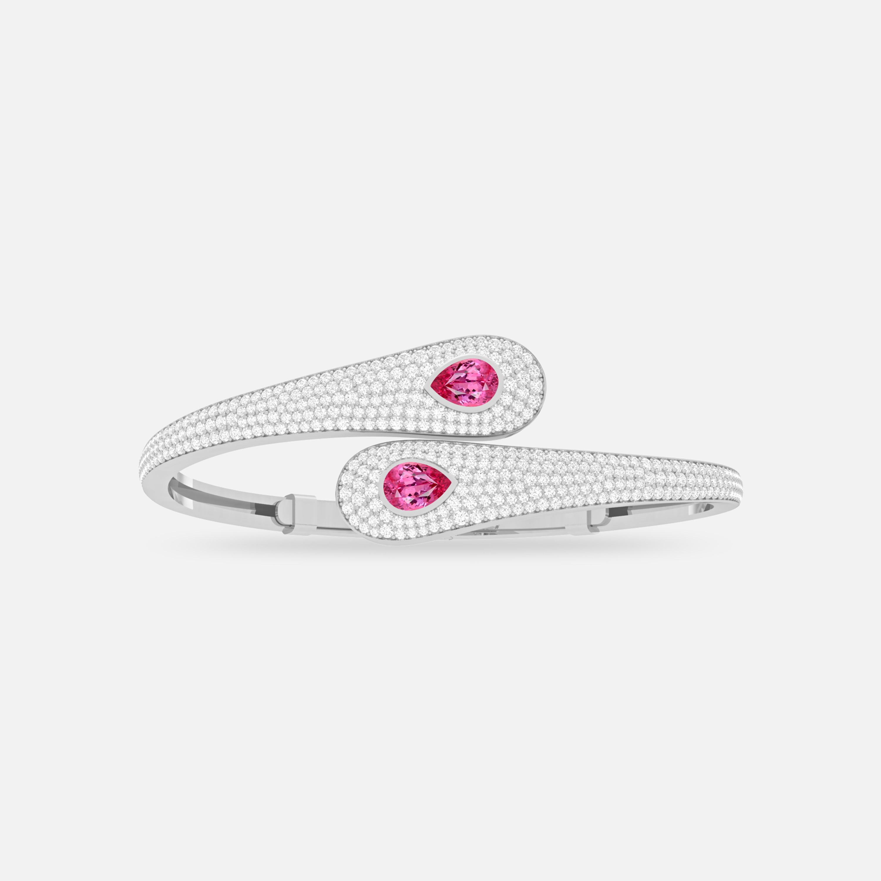 Pink Spinel & Diamond Bangle