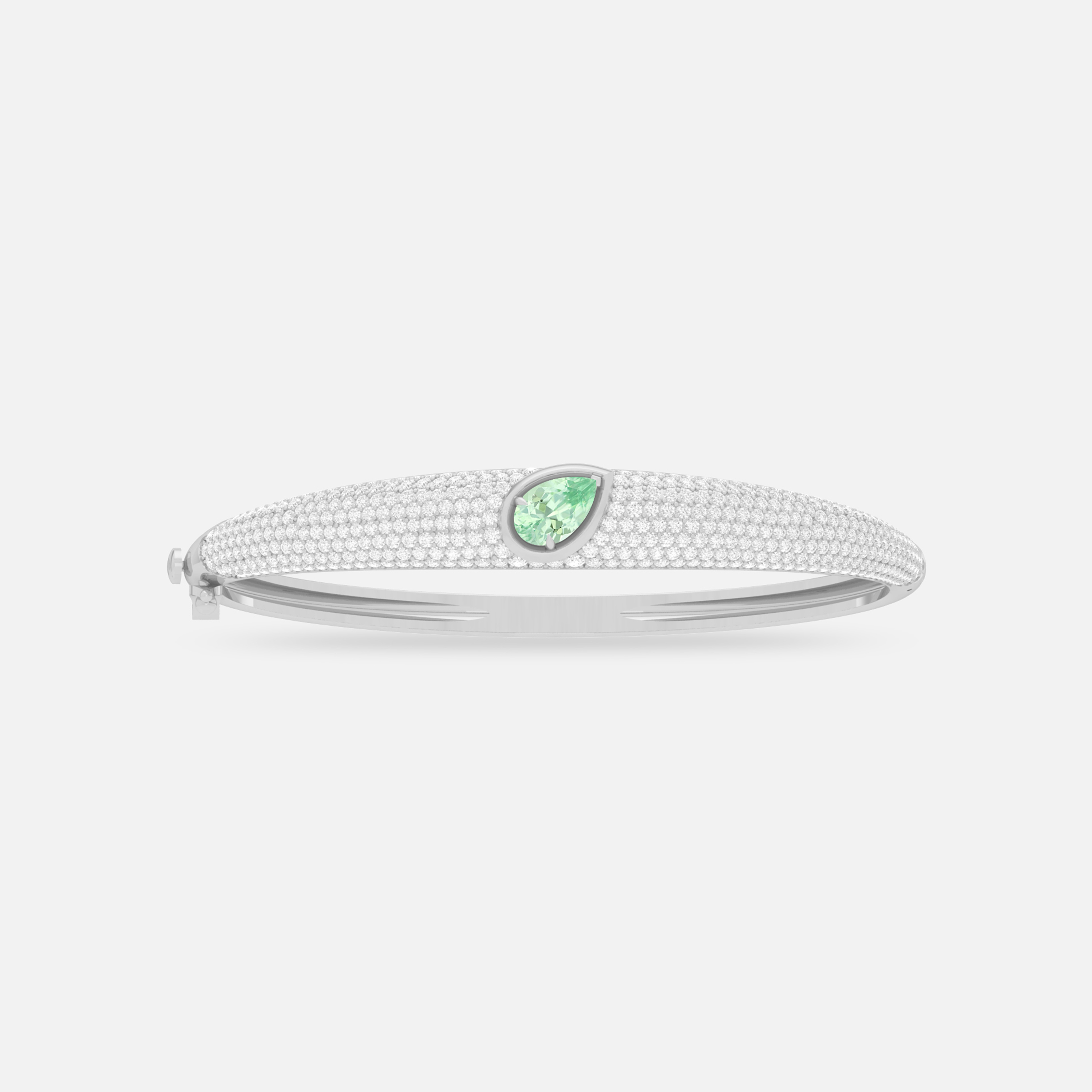 Mint Garnet & Diamond Bangle