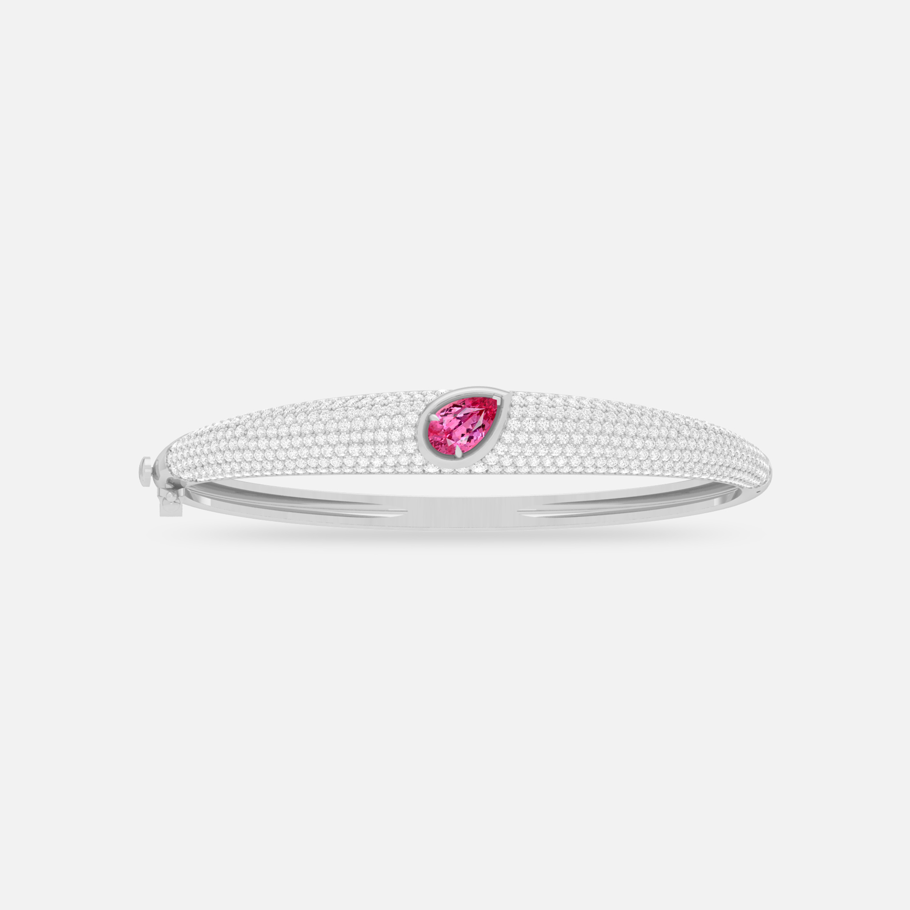 Pink Spinel & Diamond Bangle