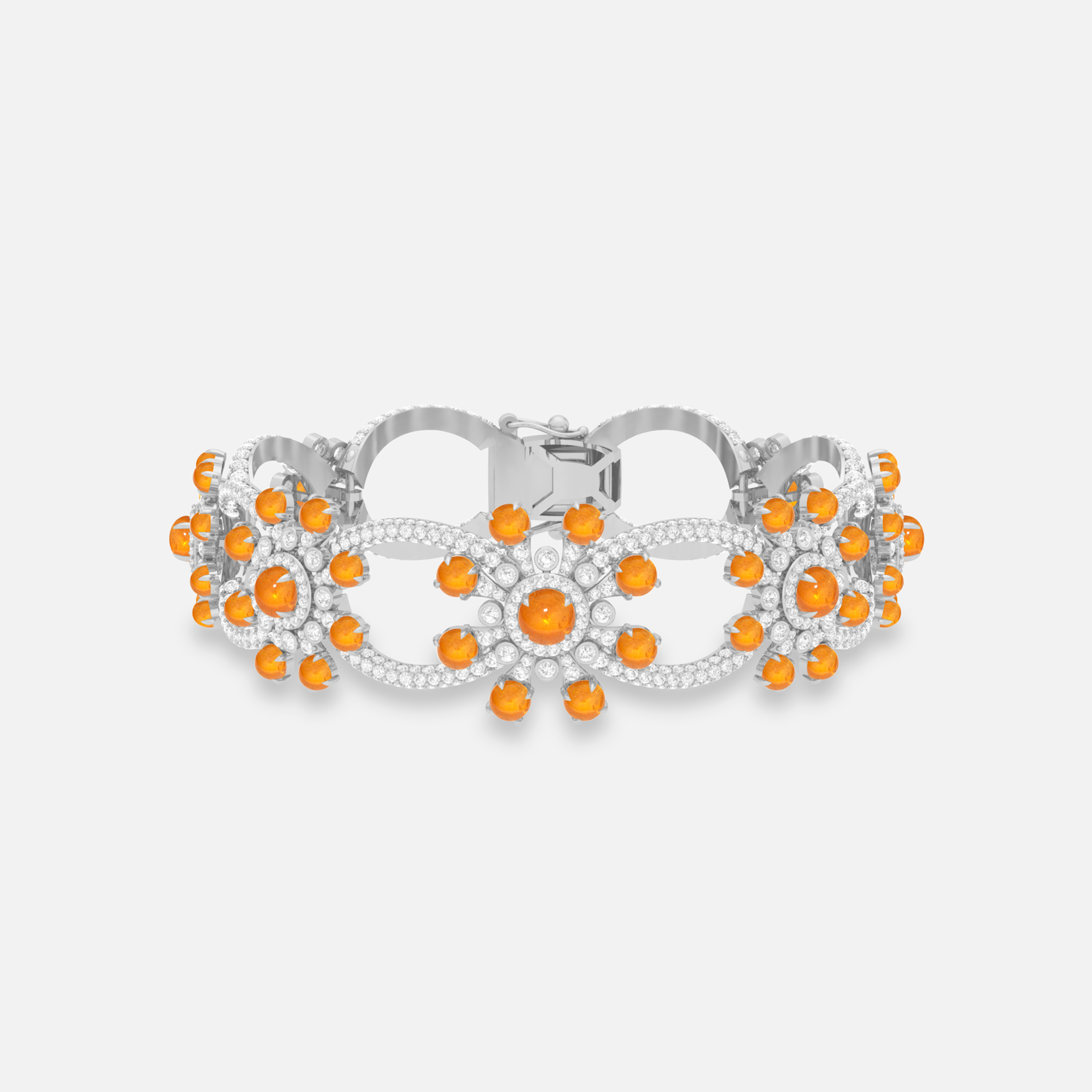 Spessartite & Diamond Bracelet