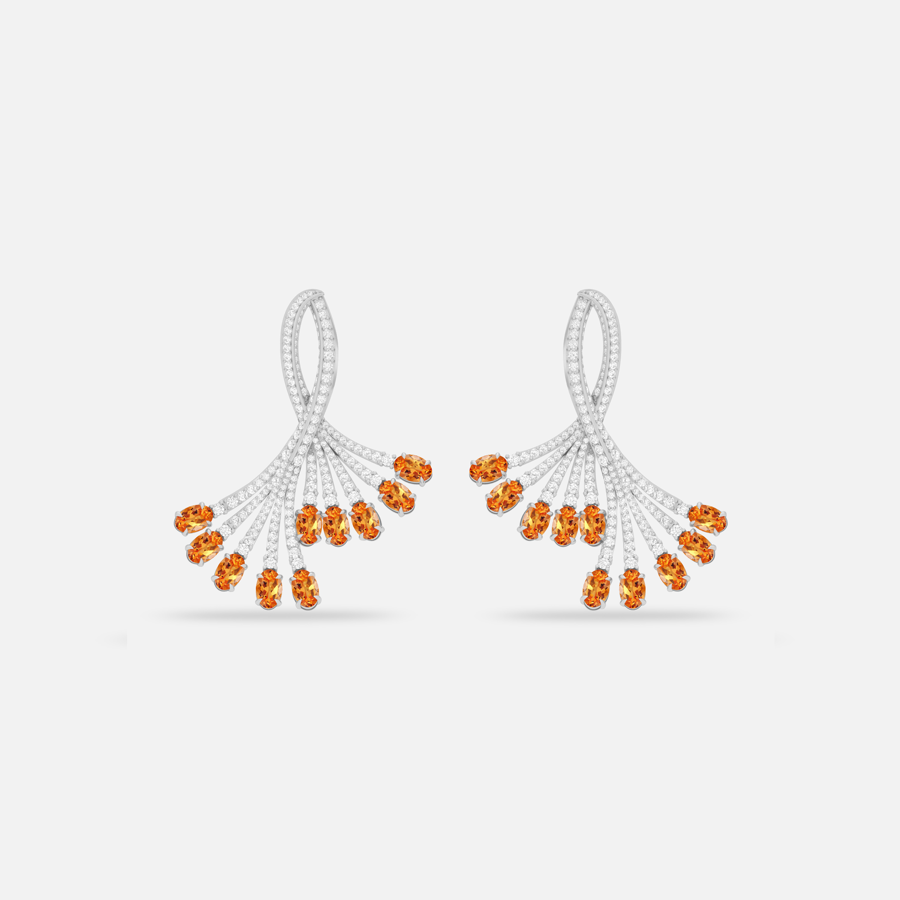 Spessartite & Diamond Earring