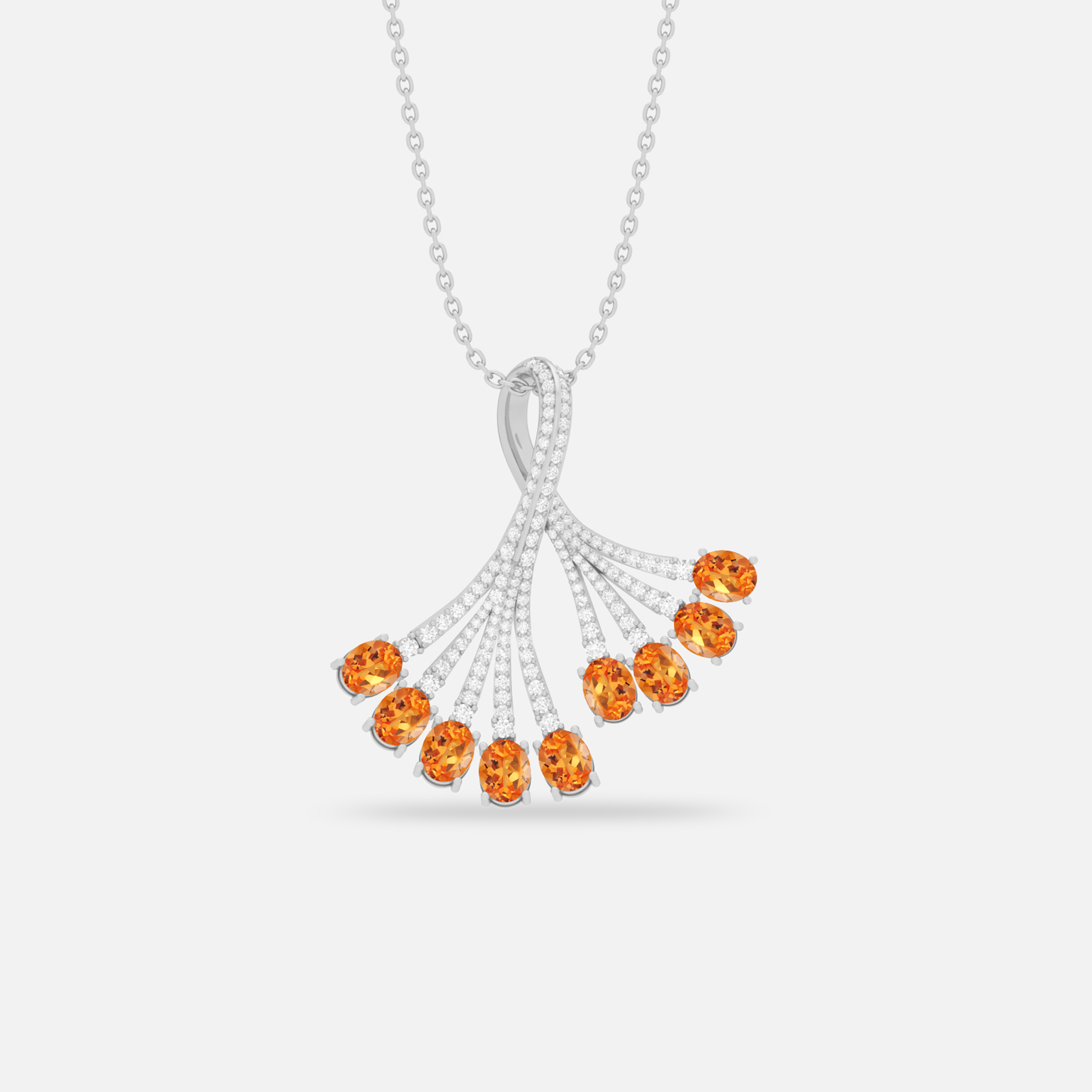 Spessartite & Diamond Pendant