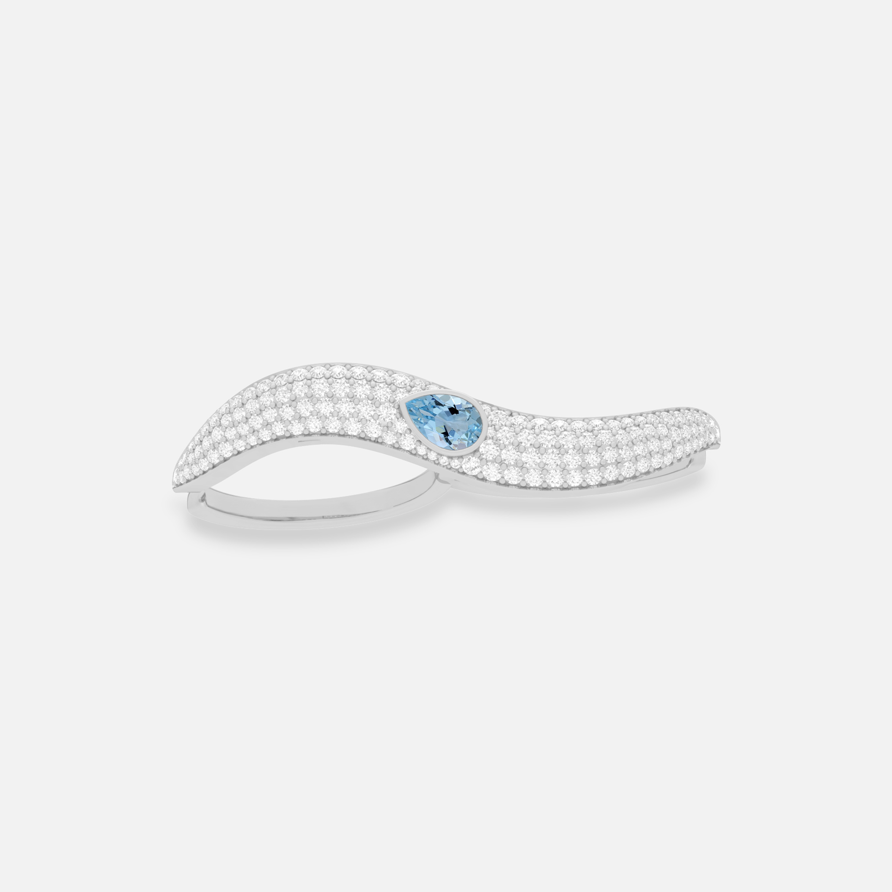 Aquamarine & Diamond Ring
