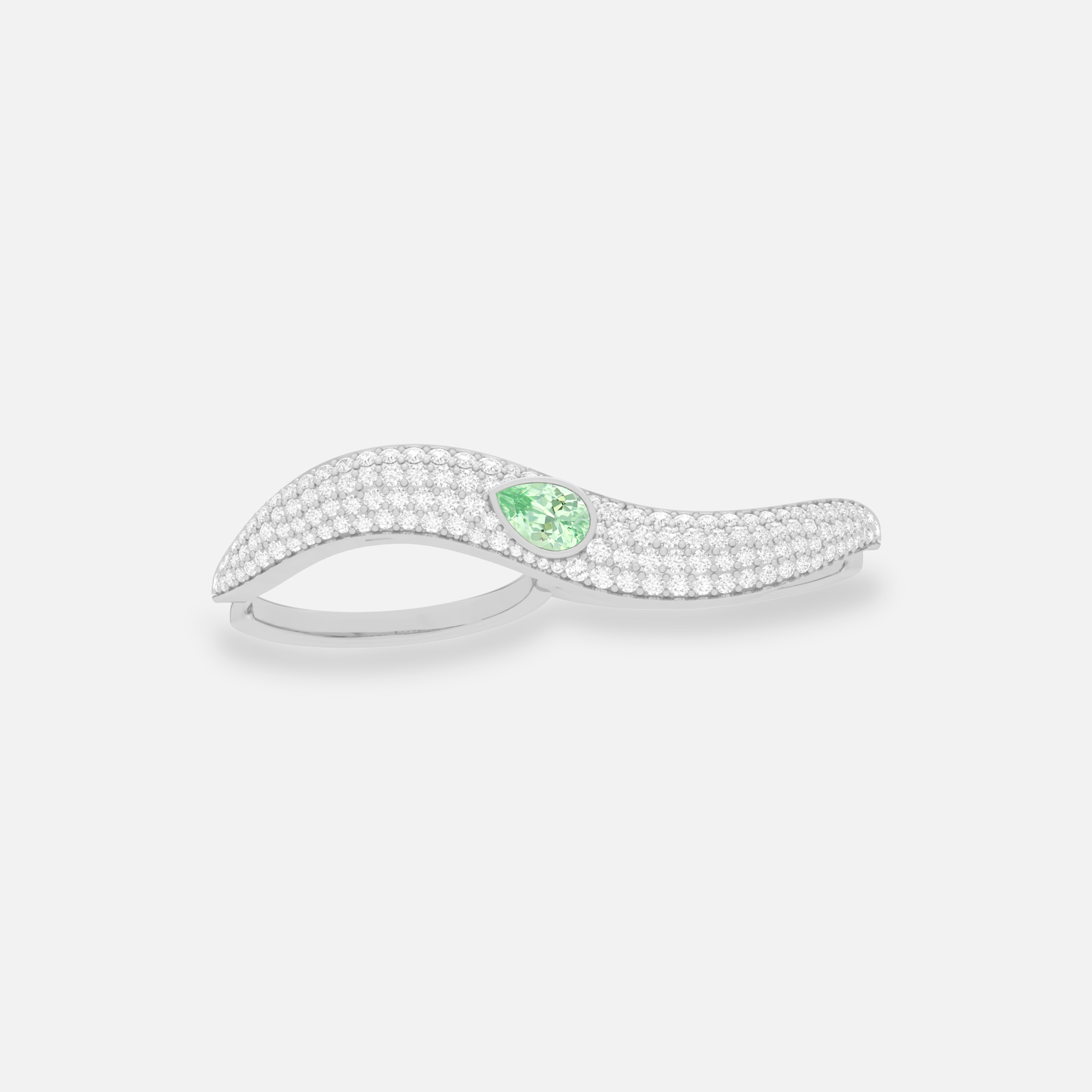 Mint Garnet & Diamond Ring
