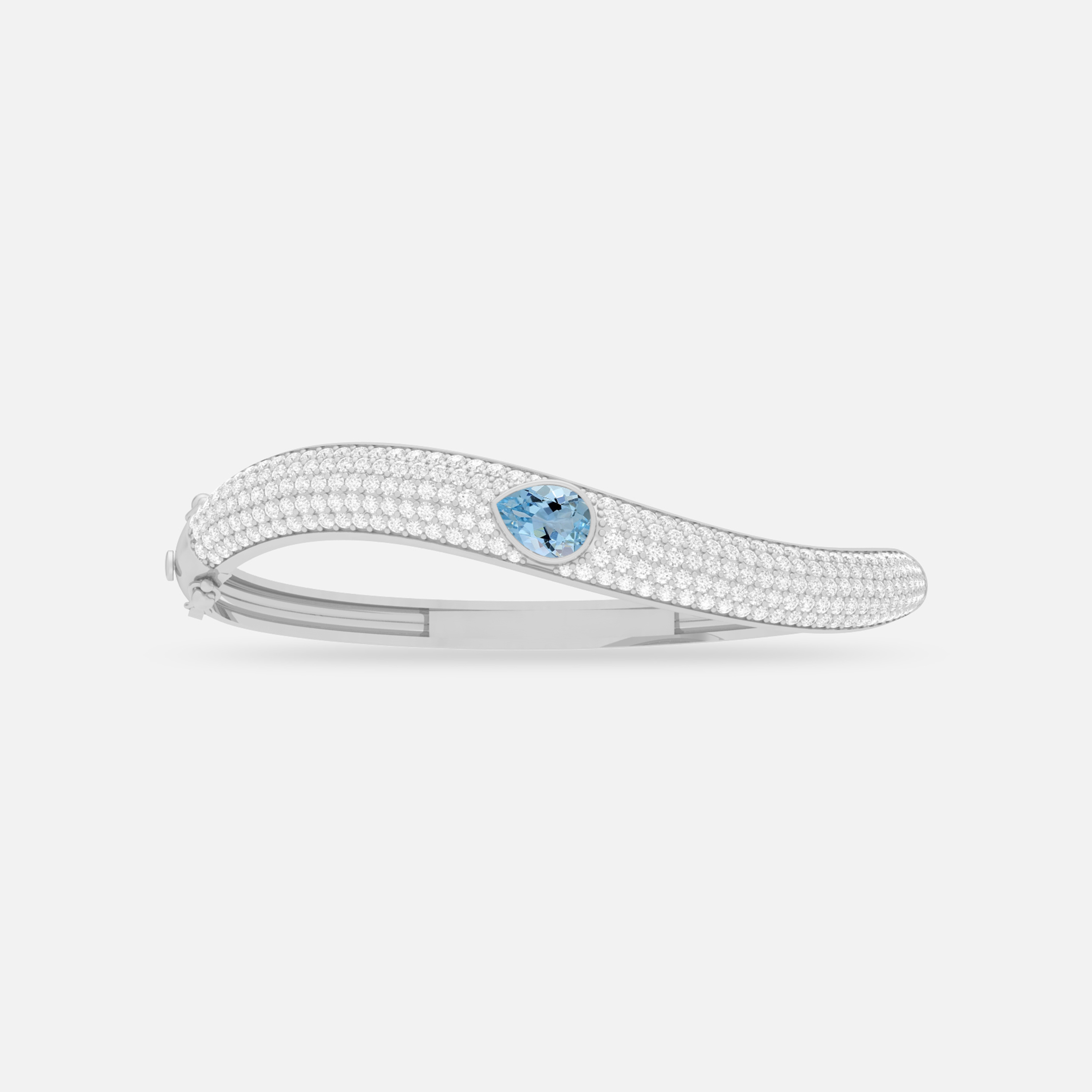 Aquamarine & Diamond Bangle