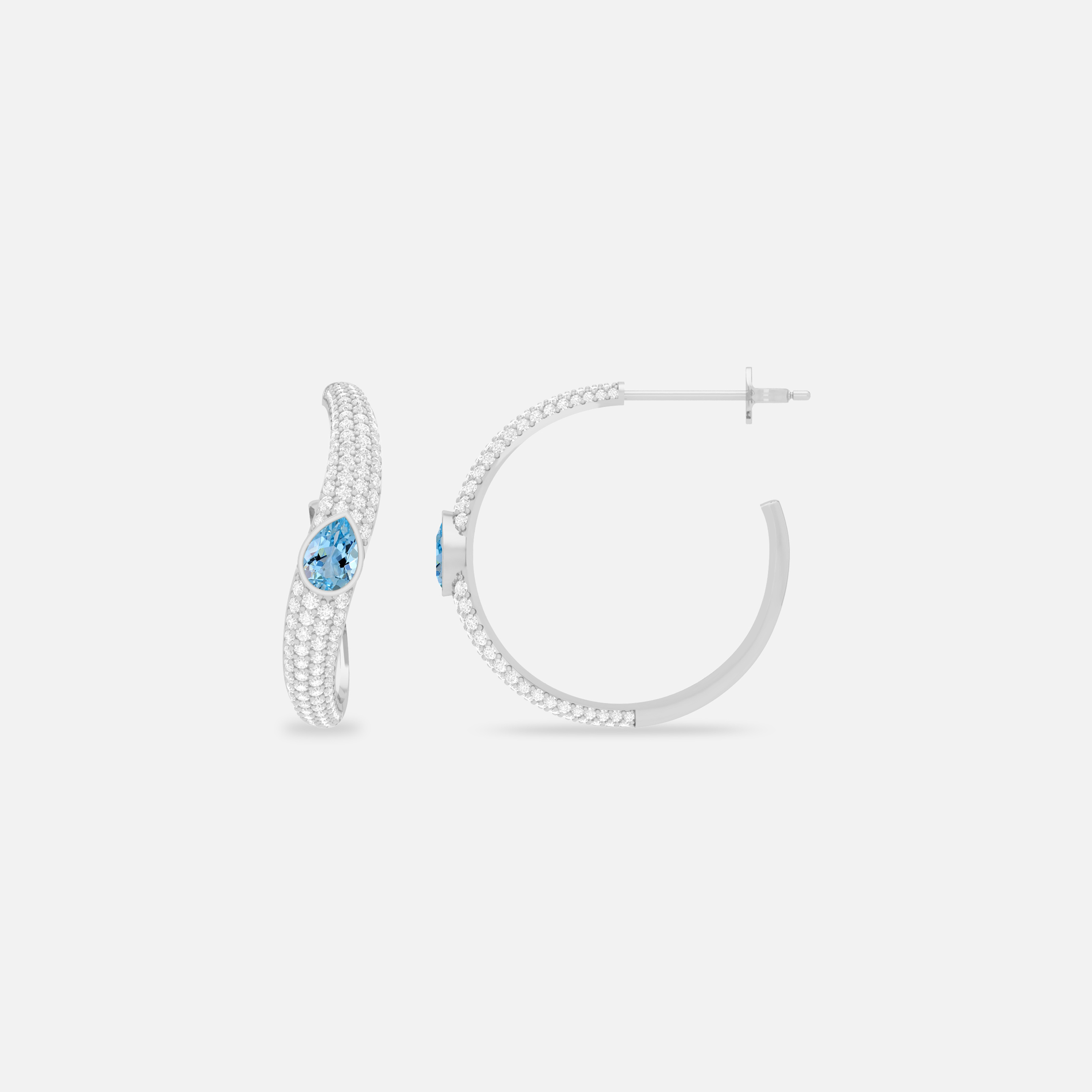 Aquamarine & Diamond Earring