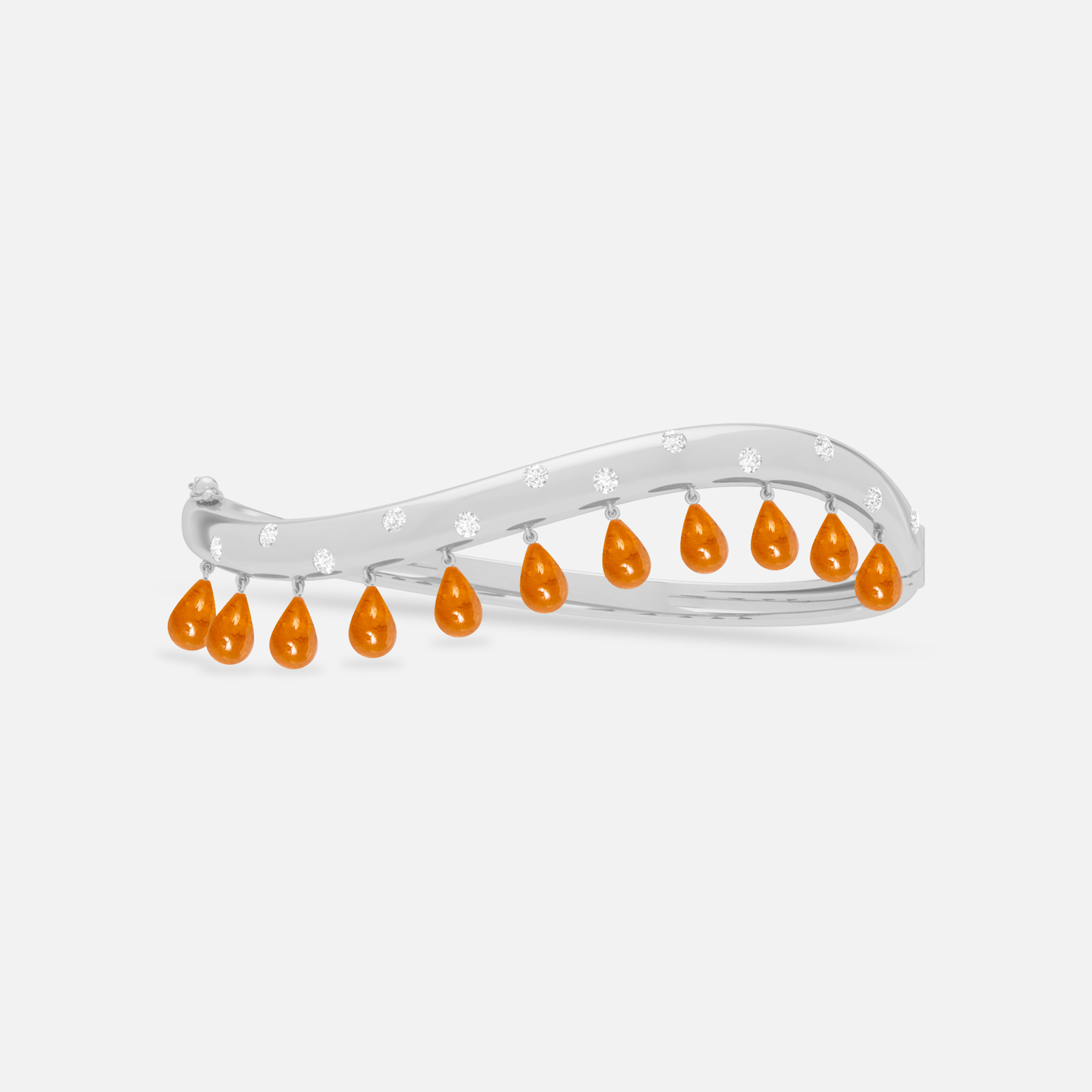 Spessartite & Diamond Bangle