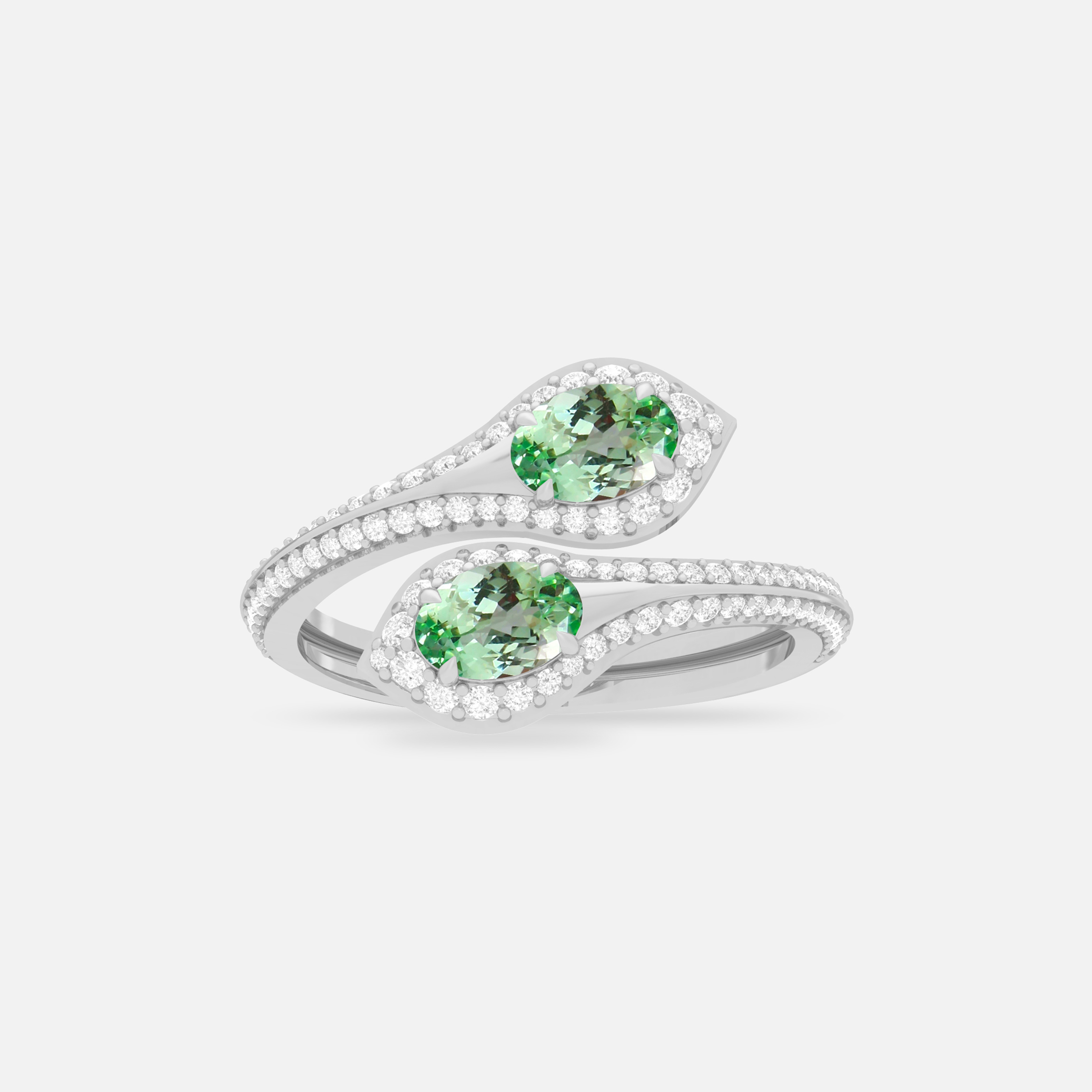 Mint Garnet & Diamond Ring