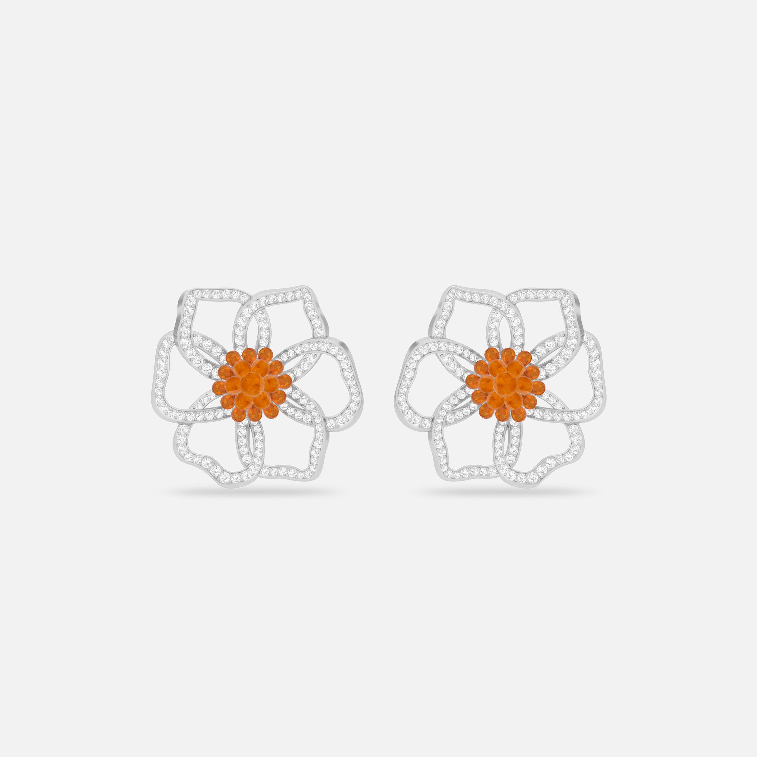 Spessartite & Diamond Earring