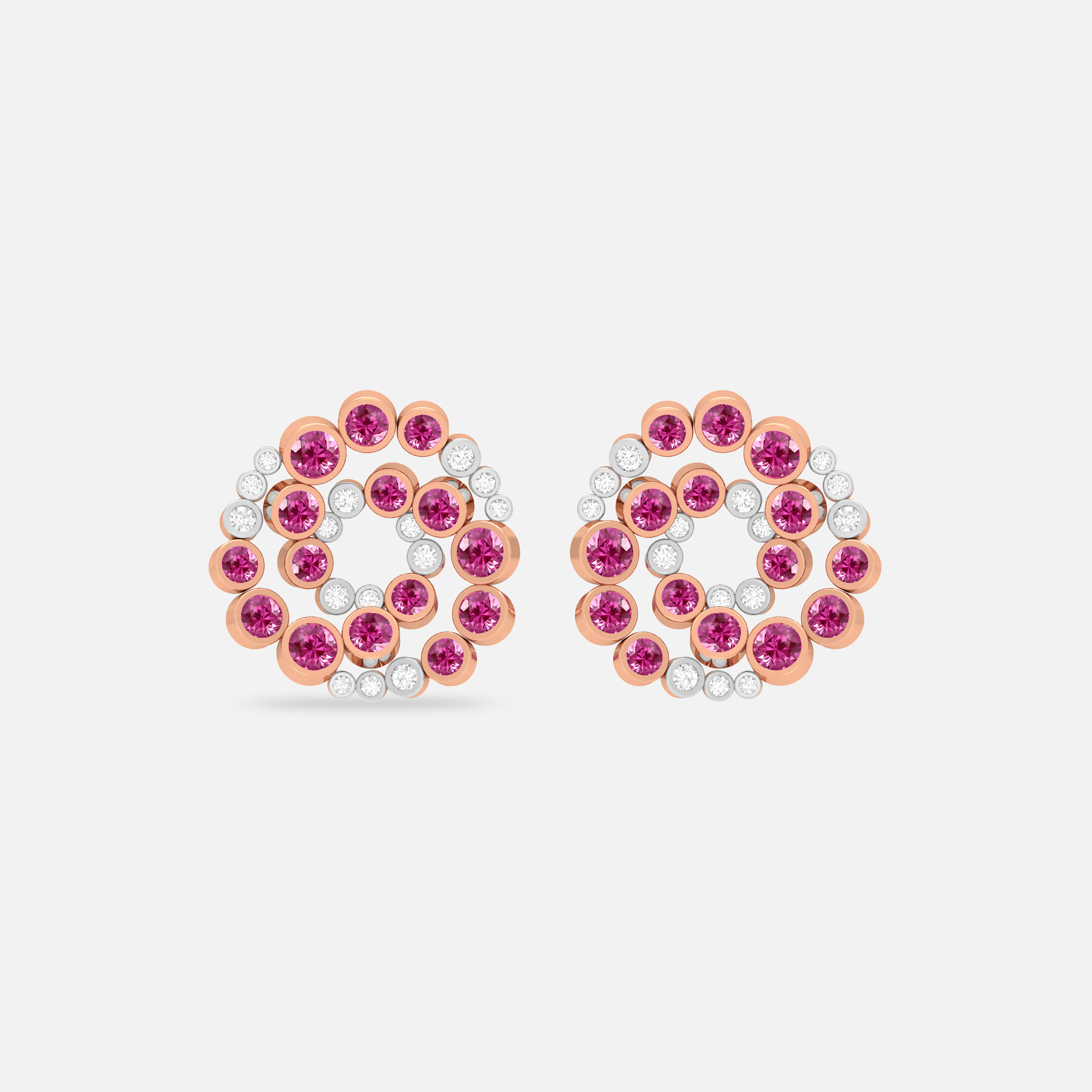 Pink Spinel & Diamond Earring