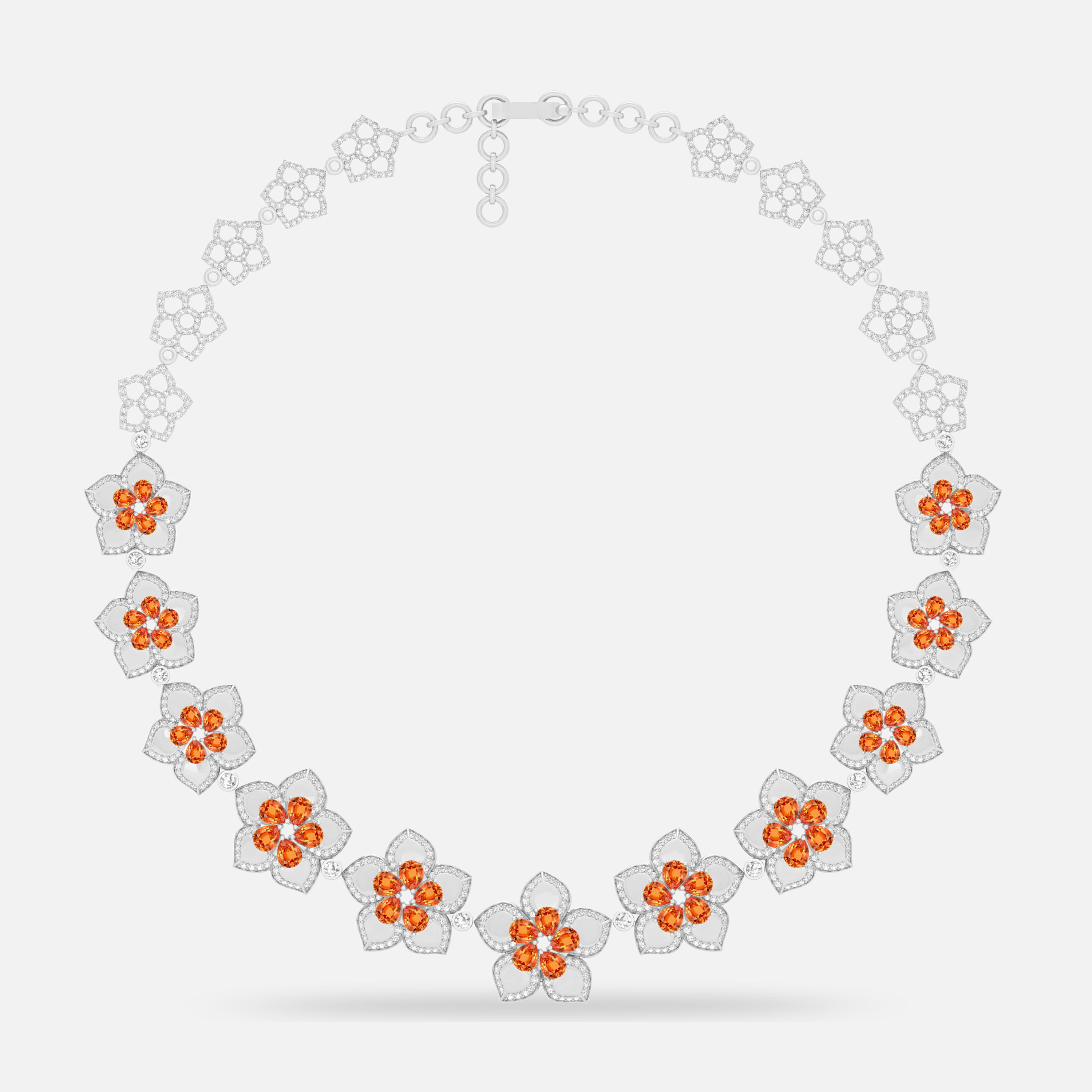 Spessartite & Diamond Necklace