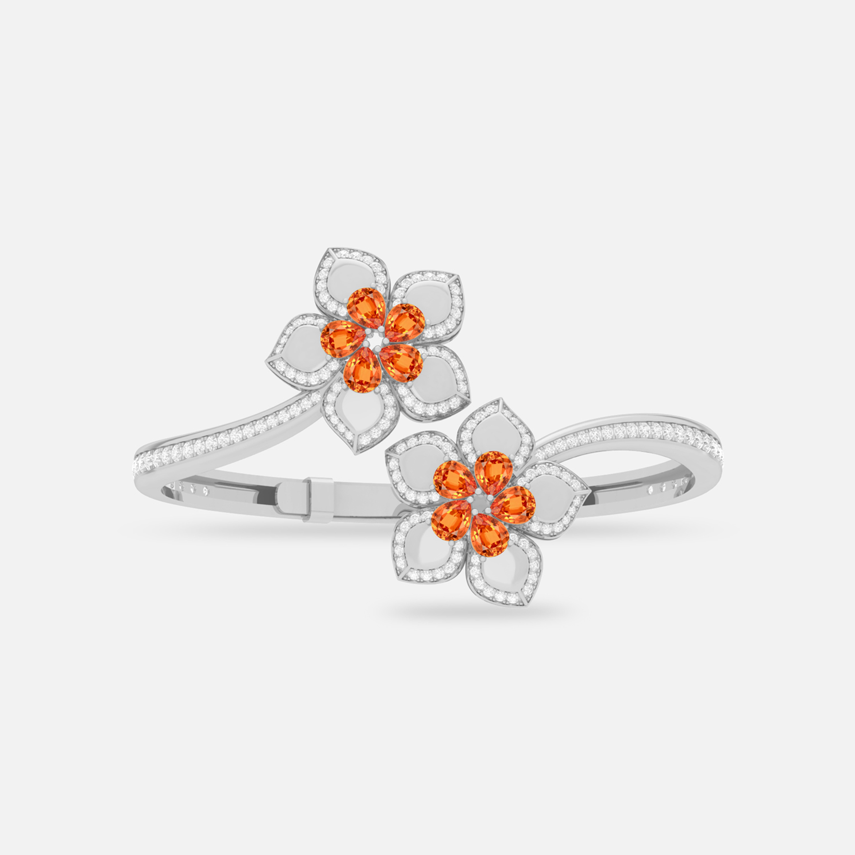 Spessartite & Diamond Bangle