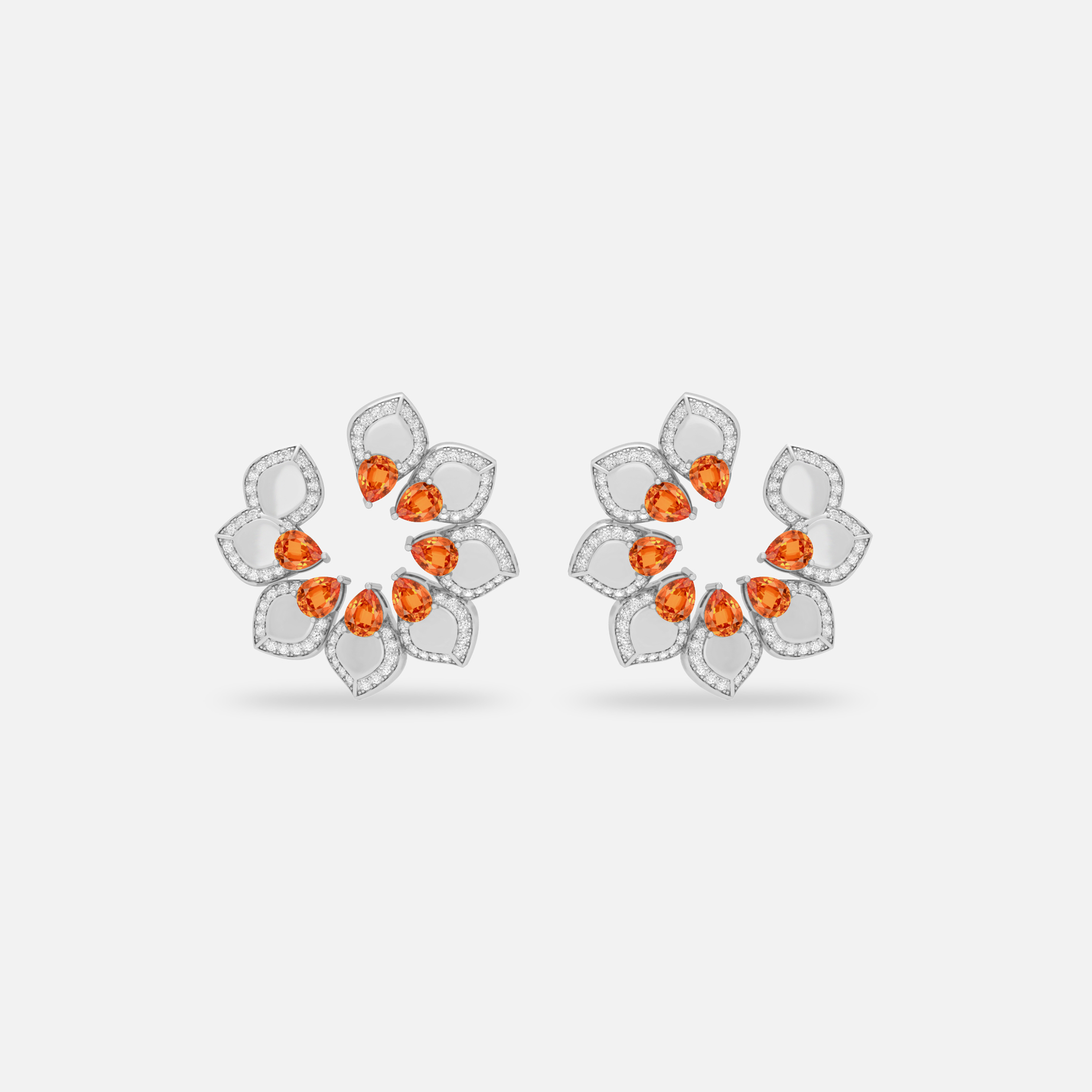 Spessartite & Diamond Earring