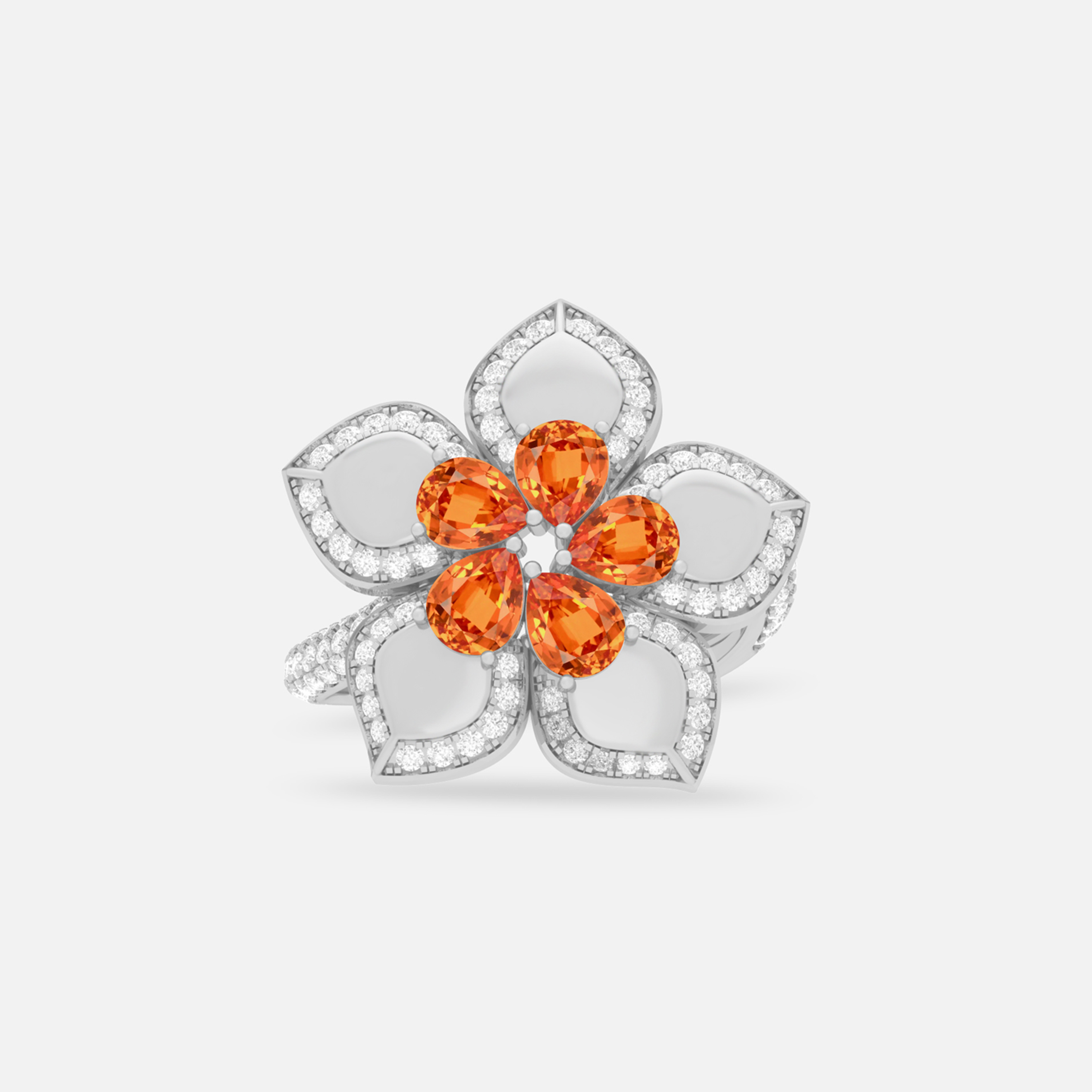 Spessartite & Diamond Ring